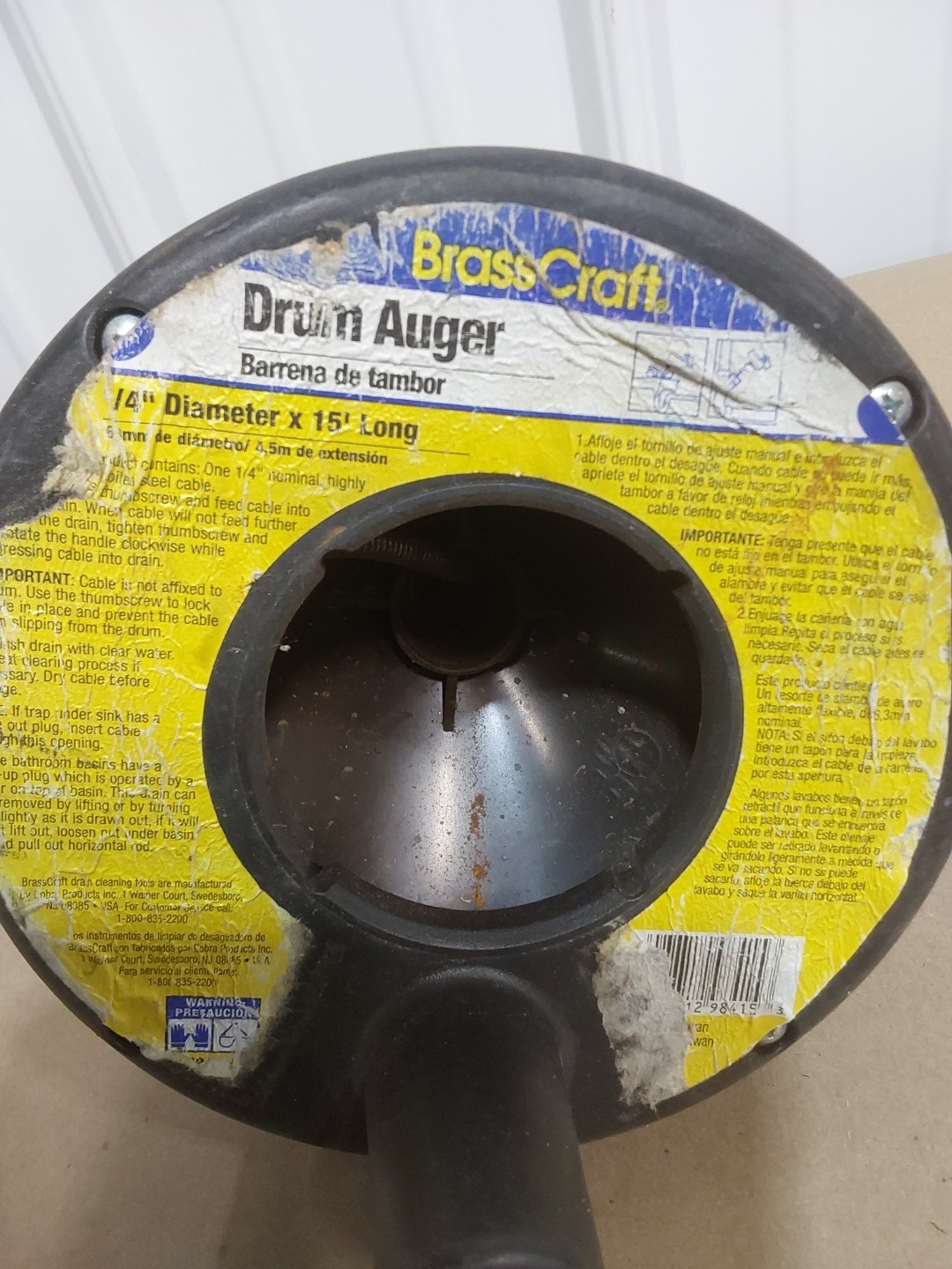Brass Craft BC-84150 Drum Auger 1/4″ x 15’ Cable