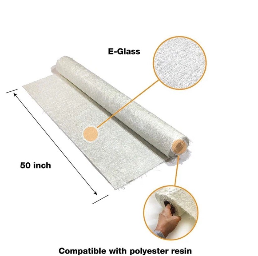 Nordstrand 10 yards fiberglass chopped strand mat by the yard 50″ wide, 450 gsm
