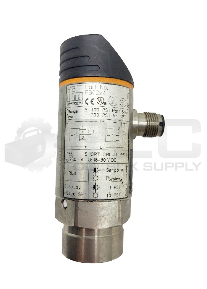 NEW IFM PB0224 PRESSURE SENSOR RANGE 5-100PSI PORT SIZE 1/4NPT