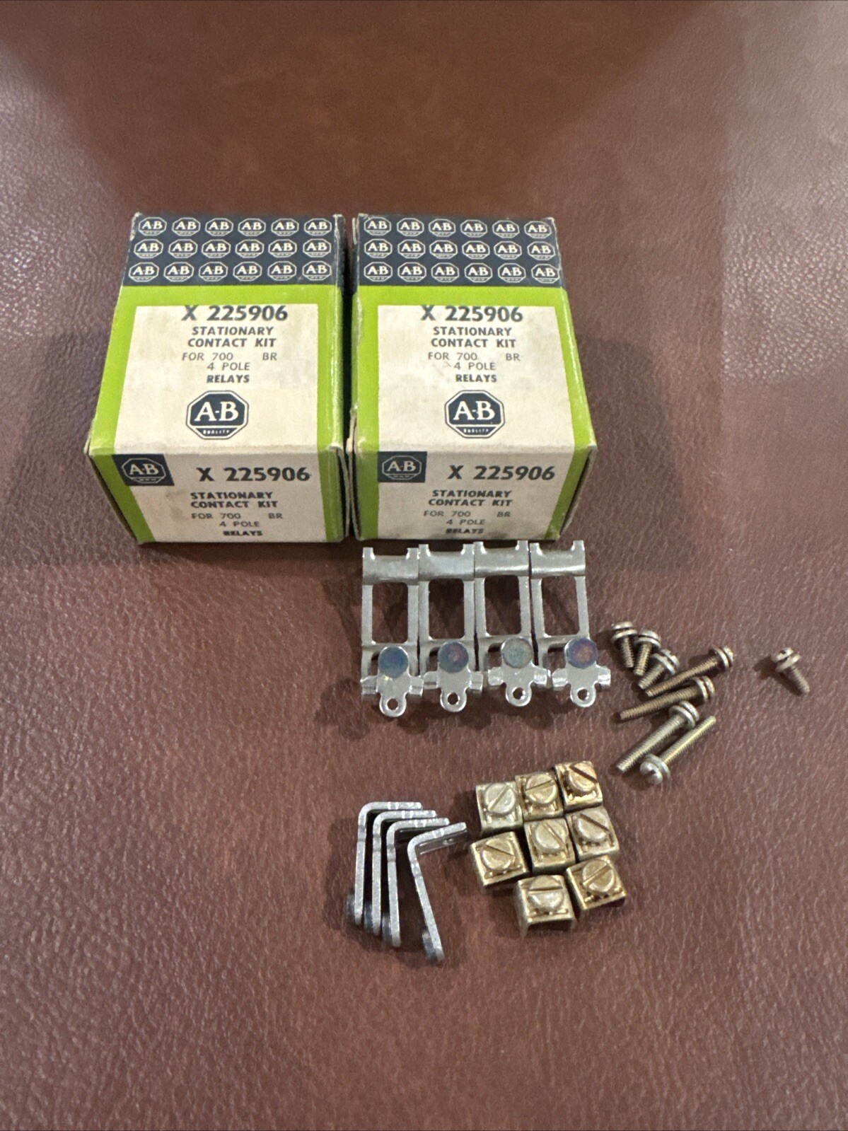 2x ALLEN-BRADLEY X-225906 4-POLE STATIONARY CONTACT KIT / TYPE BR #GLB-2-7