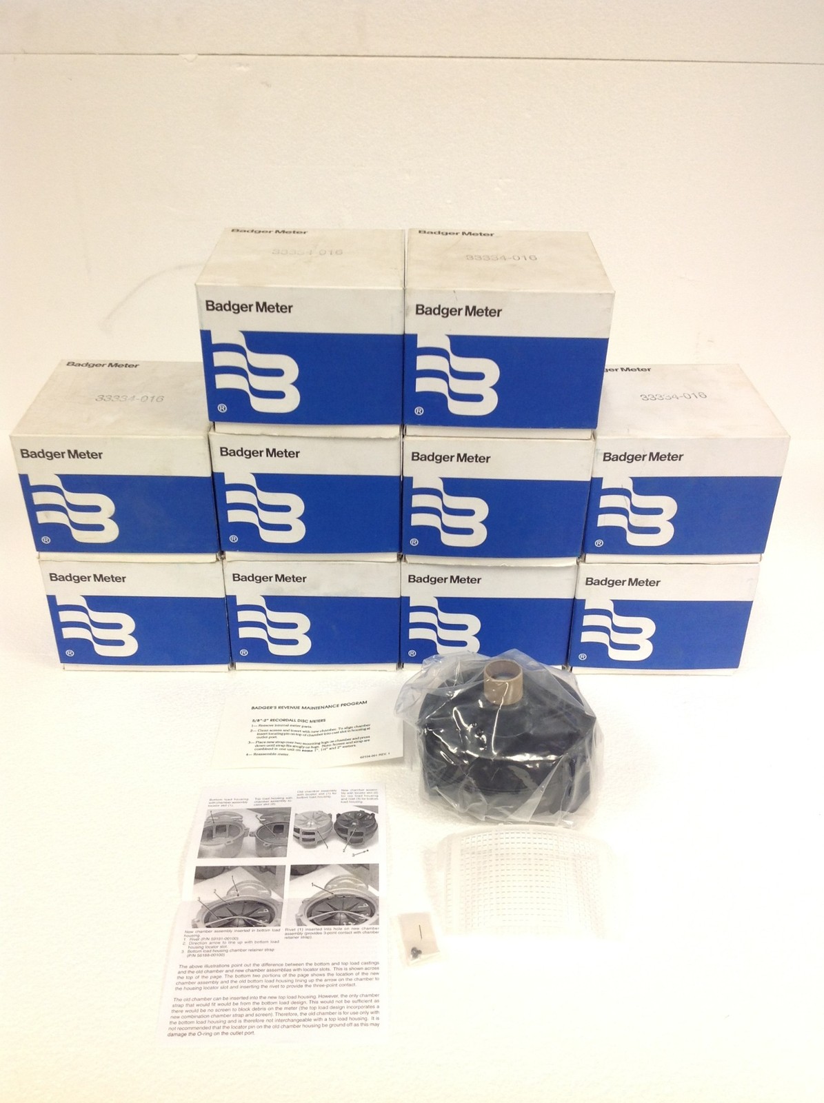 NEW Badger Meter 33334-016 Chamber & Disc Assembly w/ Instruction Sheet FREESHIP