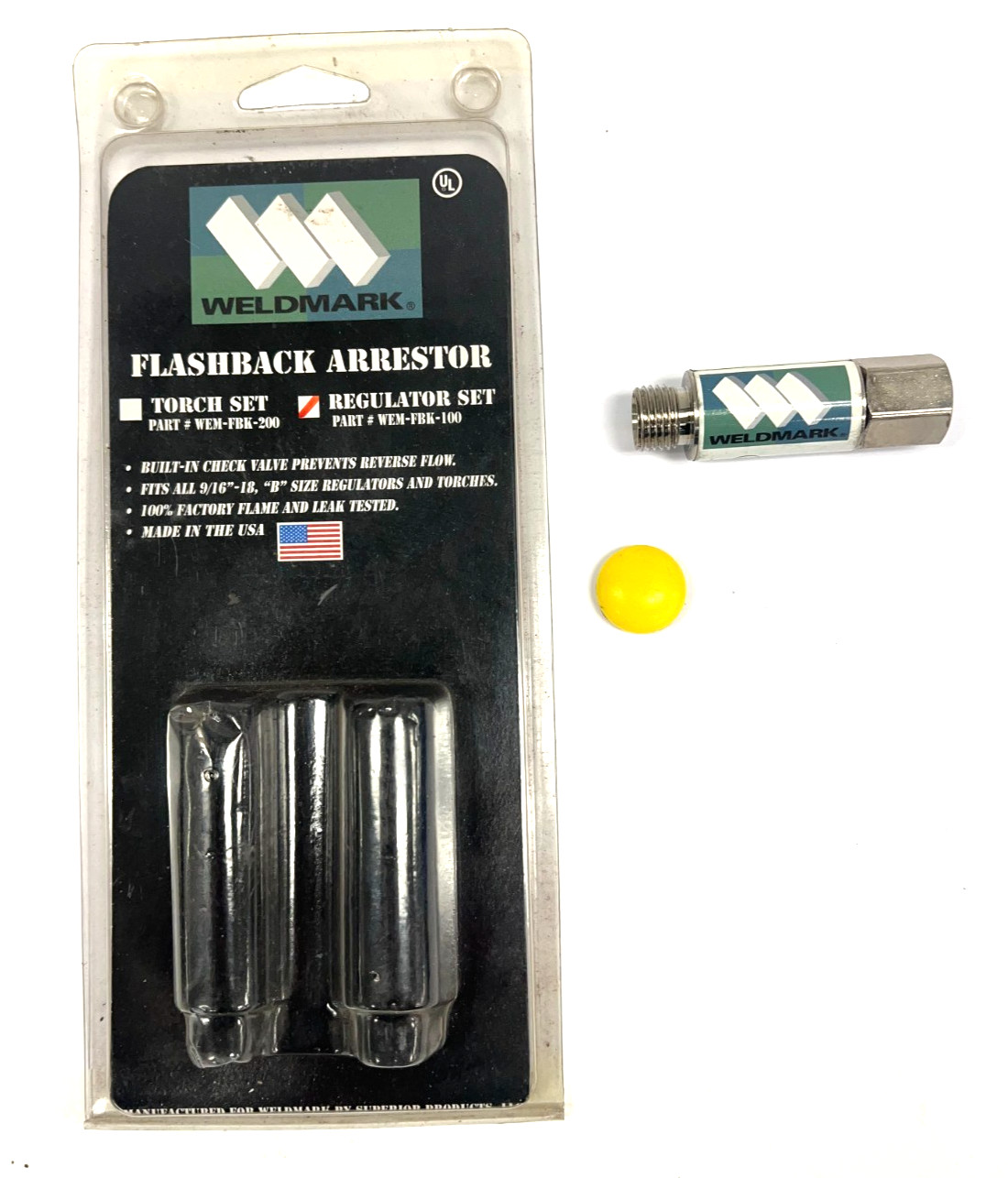 WELDMARK WEM-FB-122 FLASH ARRESTOR AND CHECK VALVE 9/16″-18 125 PSIG