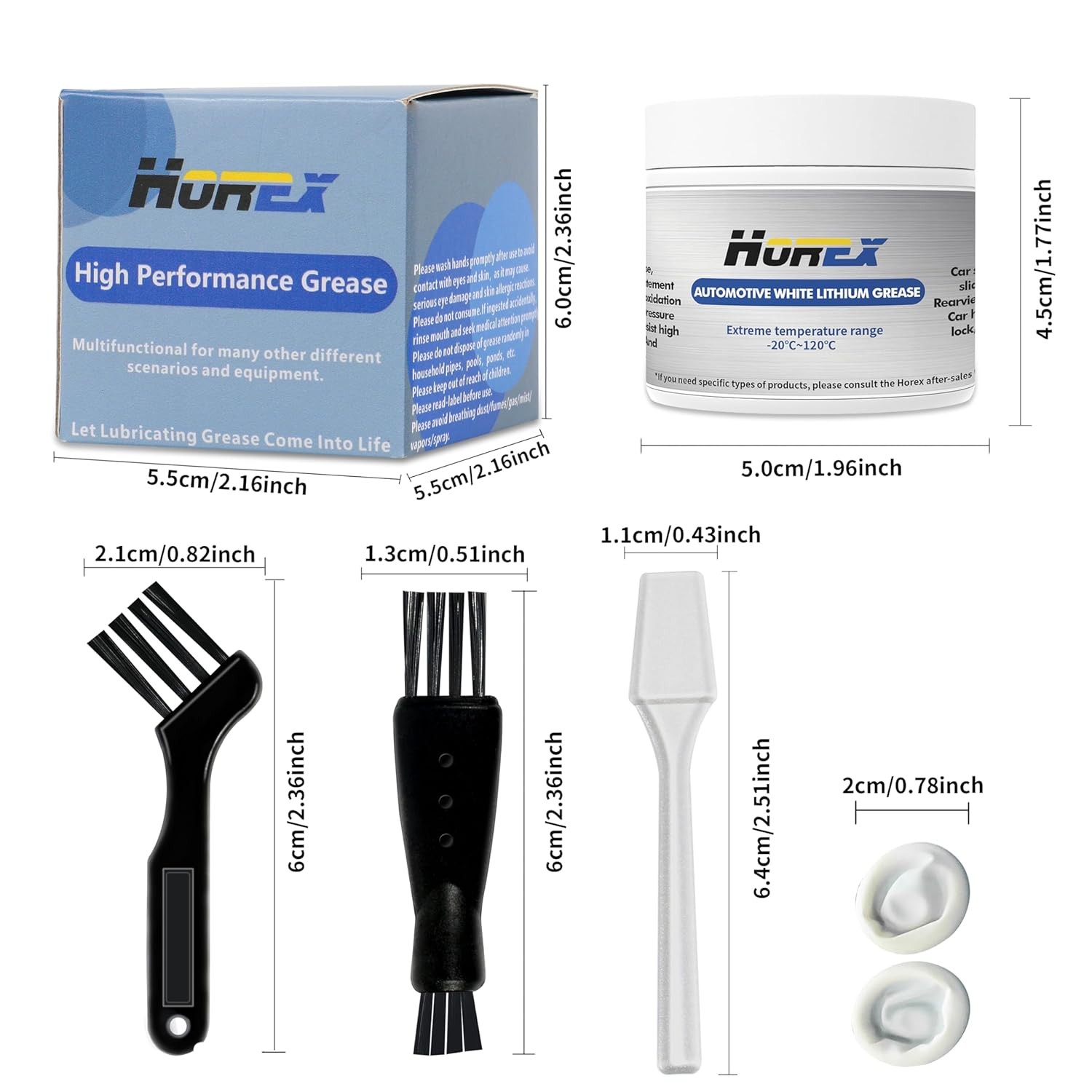 2pcs Automotive White Lithium Grease 3.53oz Multi-Purpose 50 grams (2-Pack)