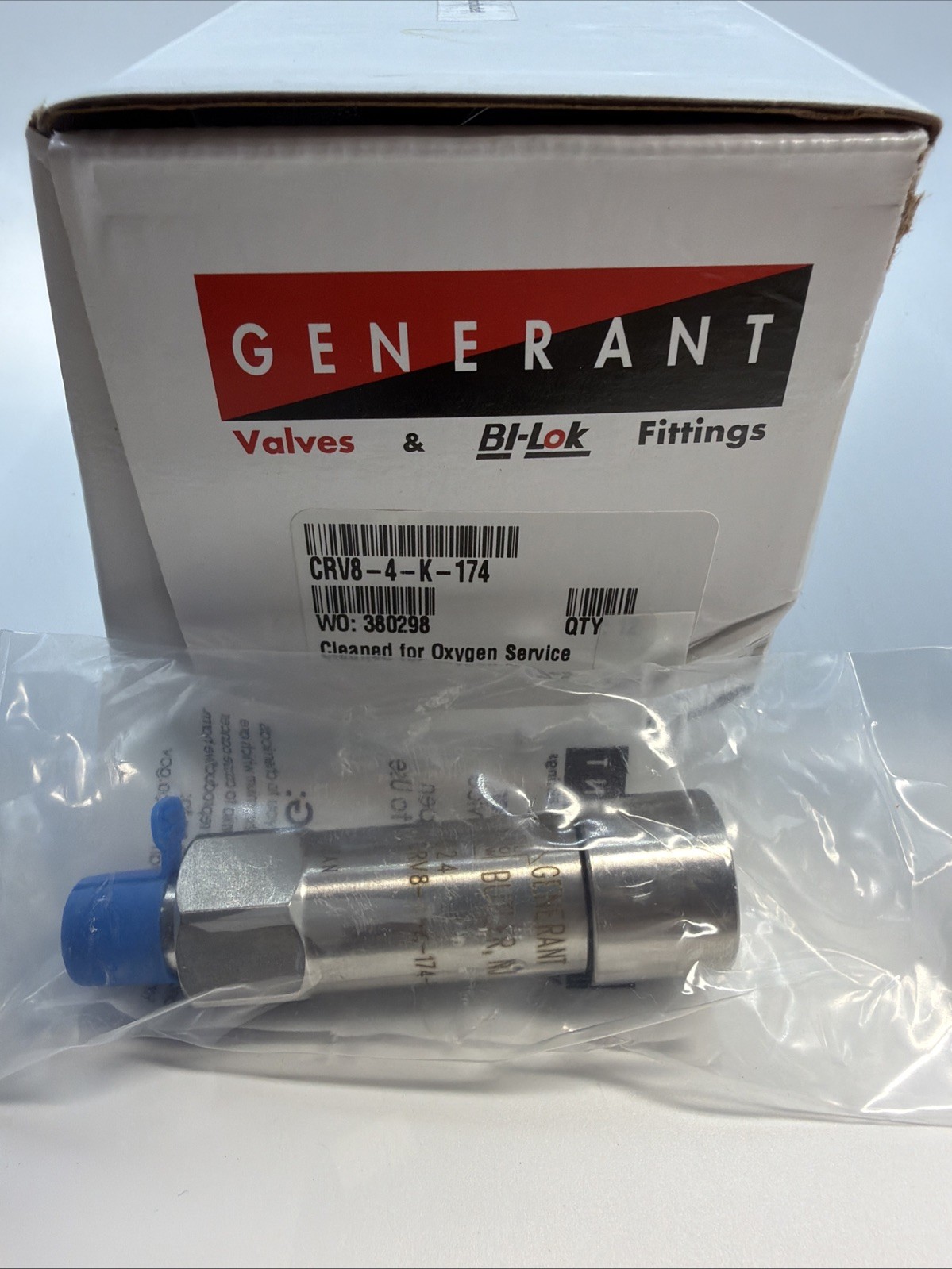 NEW Generant CRV8-4-K-174 SS Cryogenic Relief Valve 1/2″ FNPT X 1/4 MNPT 174 PSI