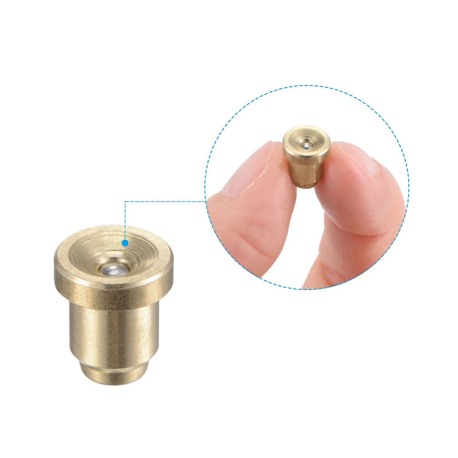 Brass Push Button Flange Grease Oil Cup 6mm for Lubrication System 12Pcs