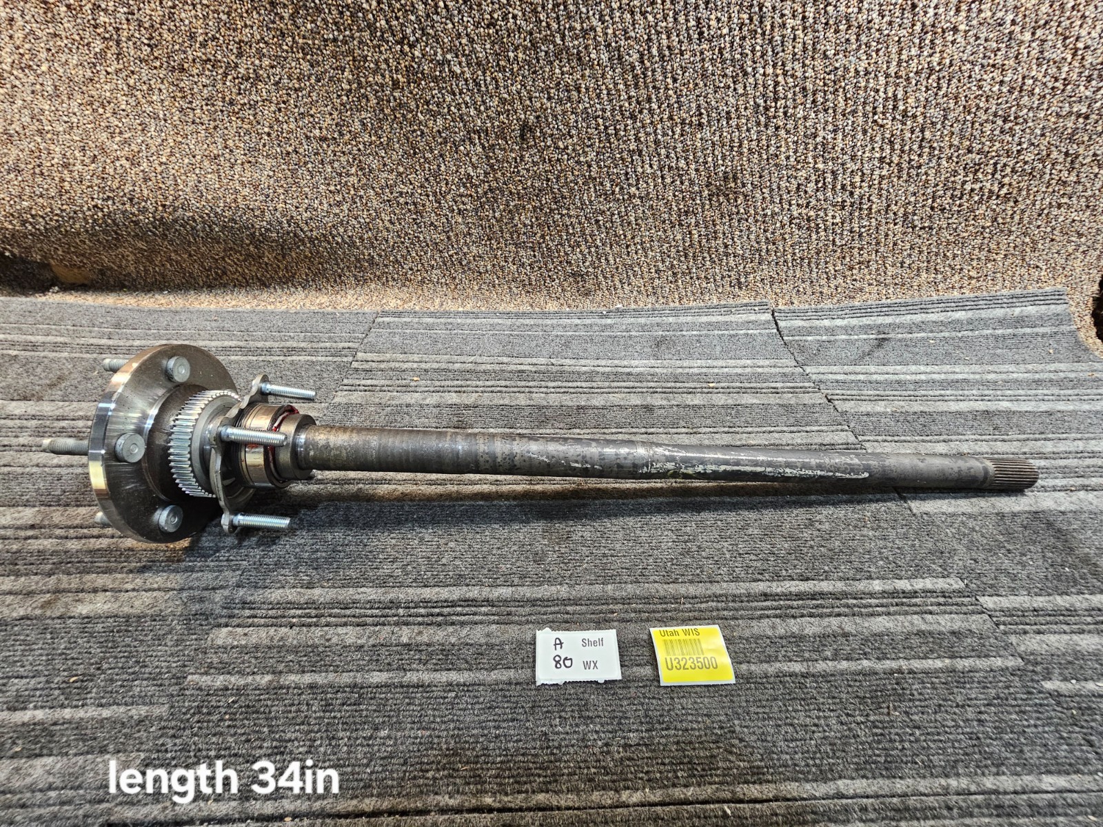 Rear Axle Shaft 285-1A X 388 -5 Lug Hub Raised Center 4 Stud Axle Mount ABS Ring