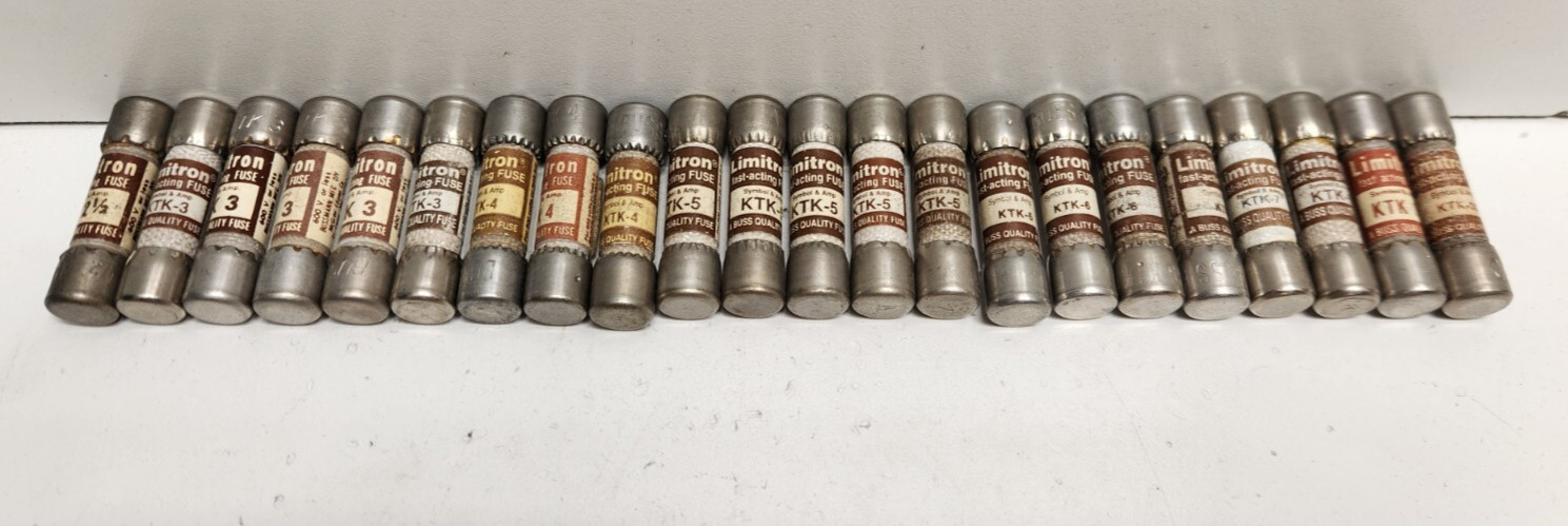 LOT OF 22 NOS! VARIOUS SIZE BUSSMANN LIMITRON KTK FUSES