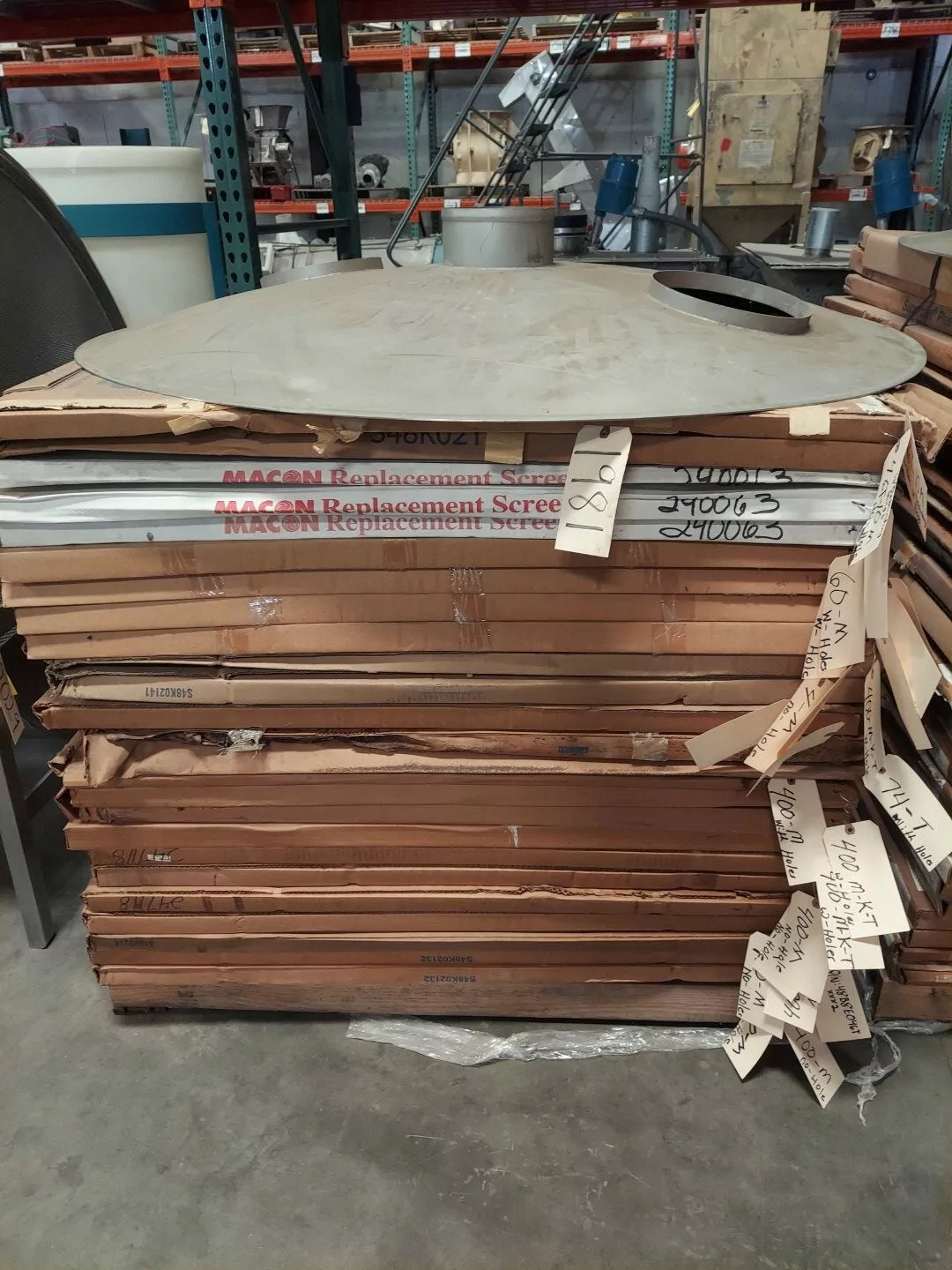 ITEM 1981: INVENTORY OF APPROXIMATELY 50, 48” ROUND SWECO, MIDWESTERN, SIFTE…