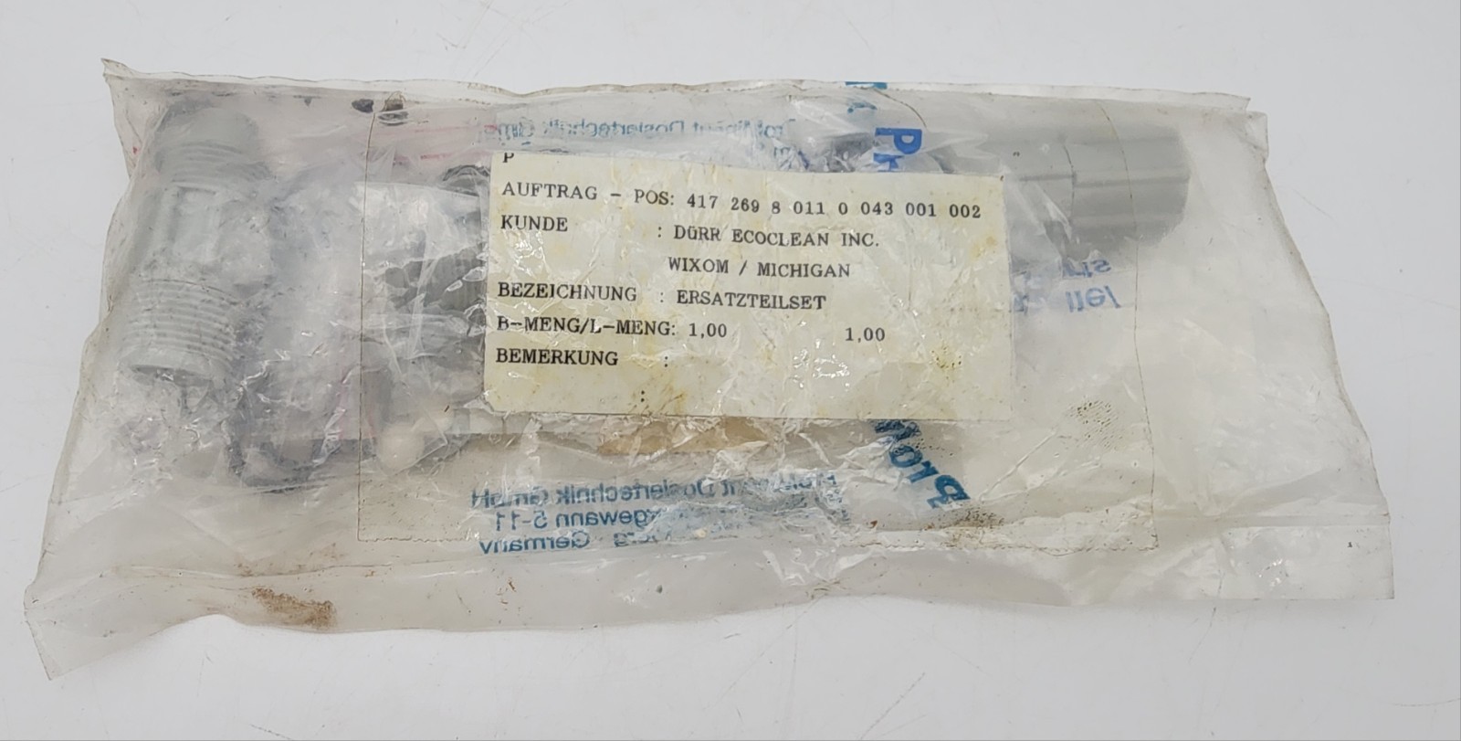 PROMINENT 910736 PP1 SPARE PARTS REBUILD KIT DURR ECOCLEAN 910736 *NDA AVAILABLE