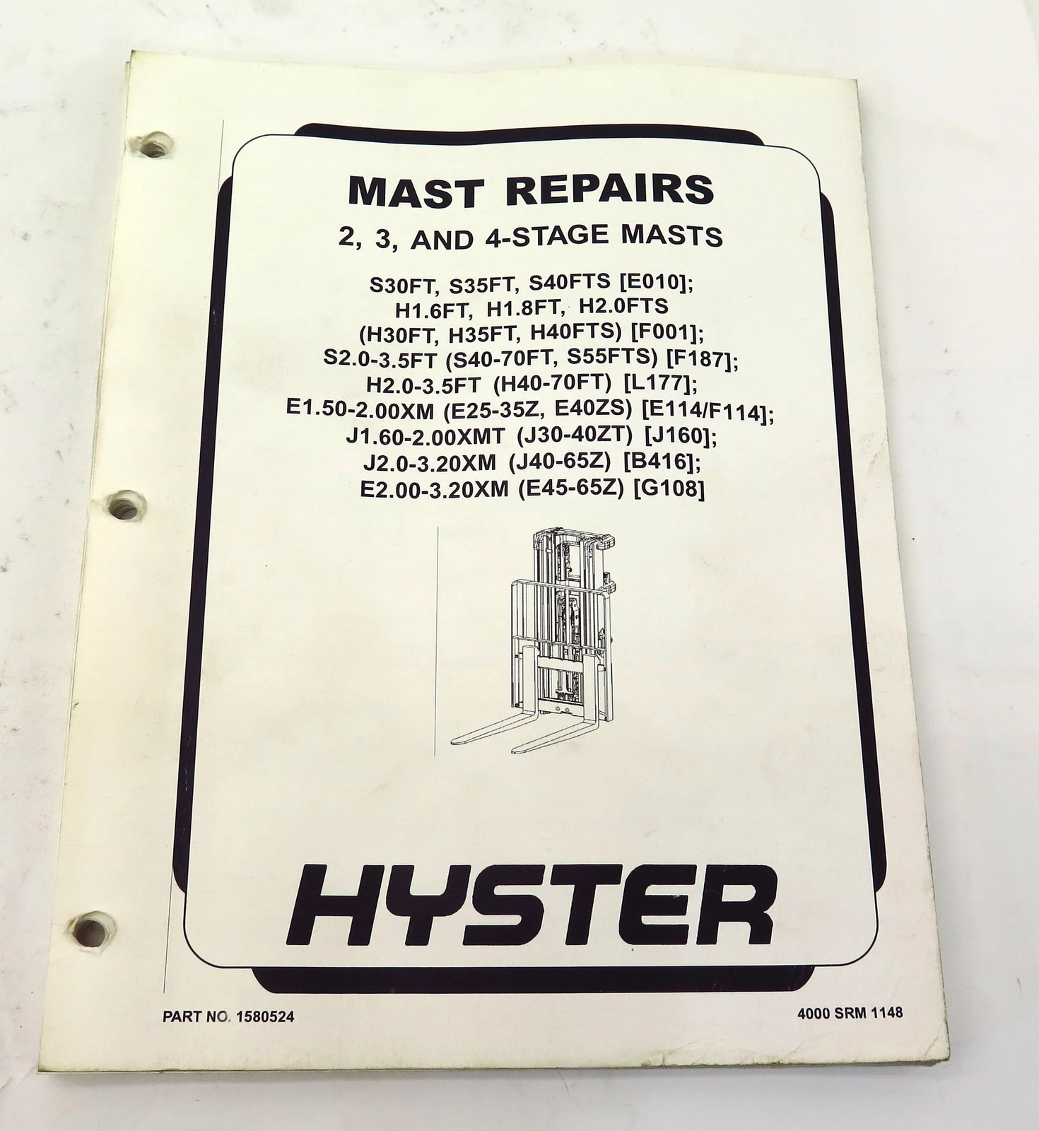 Hyster Lift Truck Mast Repairs Manual 1580524