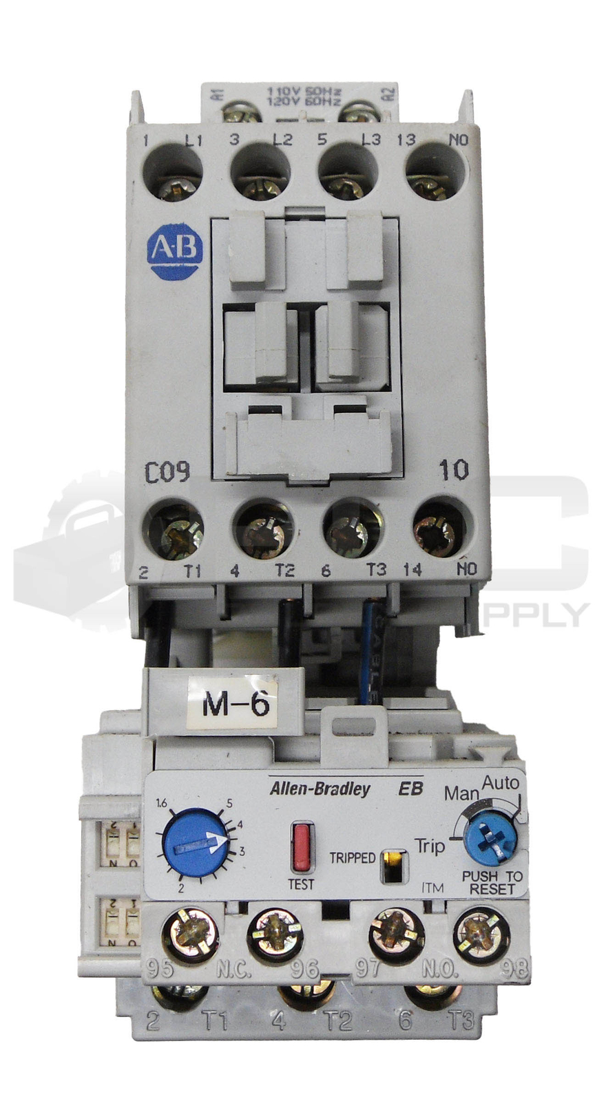 ALLEN BRADLEY 100-C09*10 /A CONTACTOR 600VAC 25A W/ 193-EB1EB /B OVERLOAD RELAY
