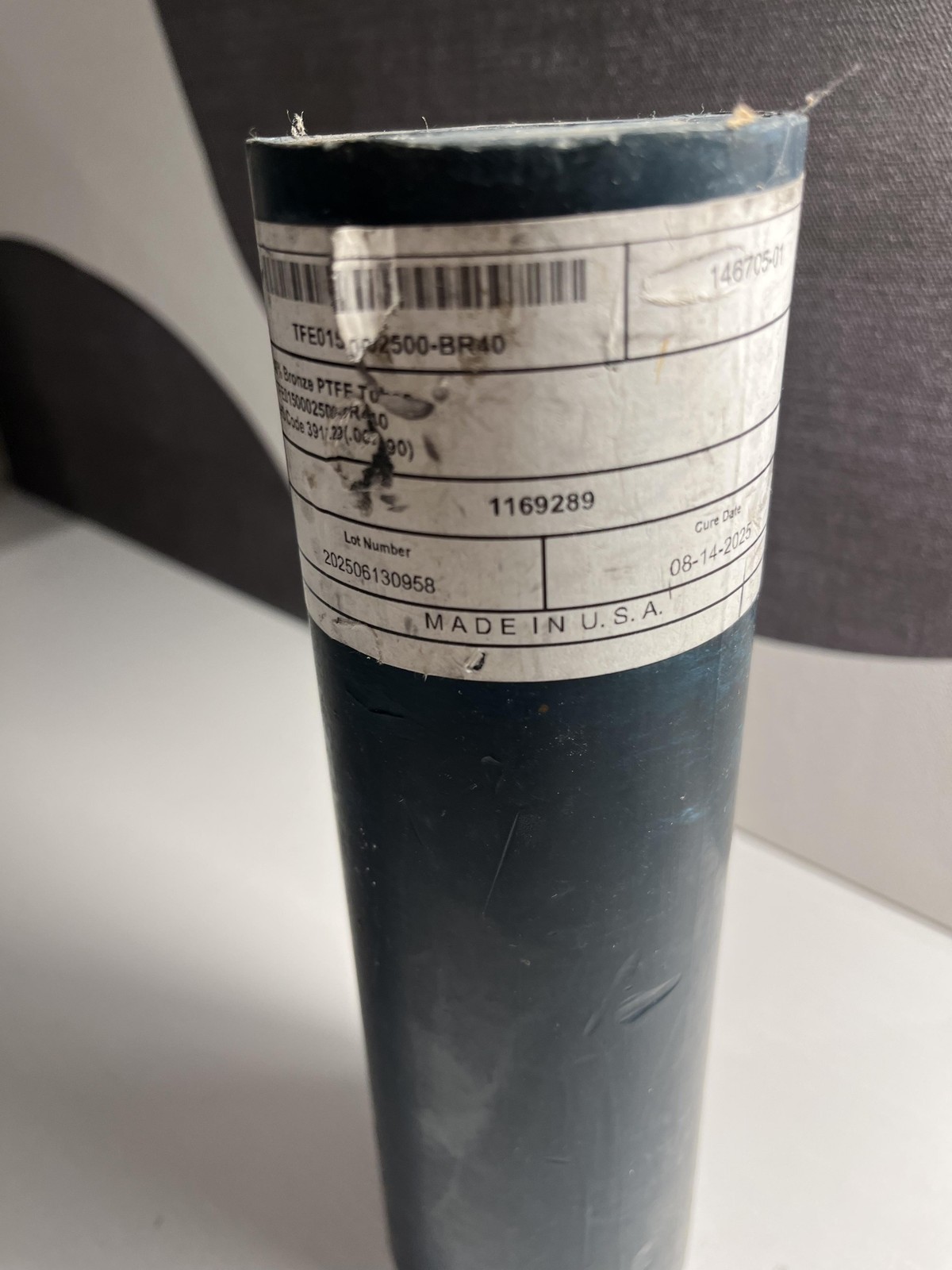 40% Bronze PTFE Tube Bushing Stock TFE0150002500-BR40 Rod Material Made In USA