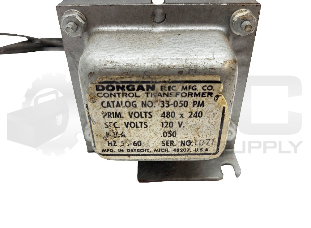 DONGAN 33-050 PM CONTROL TRANSFORMER 480V 50/60HZ