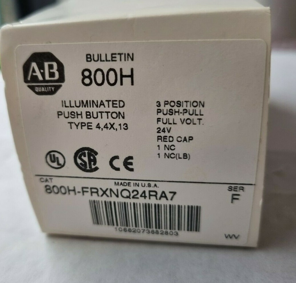 ALLEN BRADLEY 800H-FRXNQ24RA7 SER F ILLUMINATED PUSH BUTTON (R1S-1.7B2)