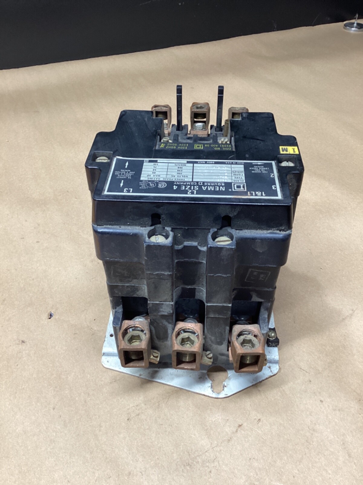SQUARED NEMA SIZE 4 8536 SERIESA 200/230/380/460/575vac40/50/75/100hp #105F61FML