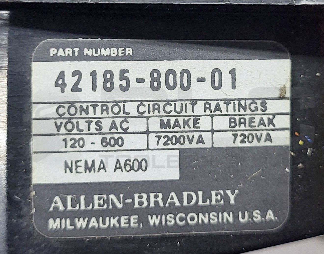 ALLEN BRADLEY 505-BOD /C STARTER W/ CB236 COIL W/ 42185-800-01 W/ 595-A /B