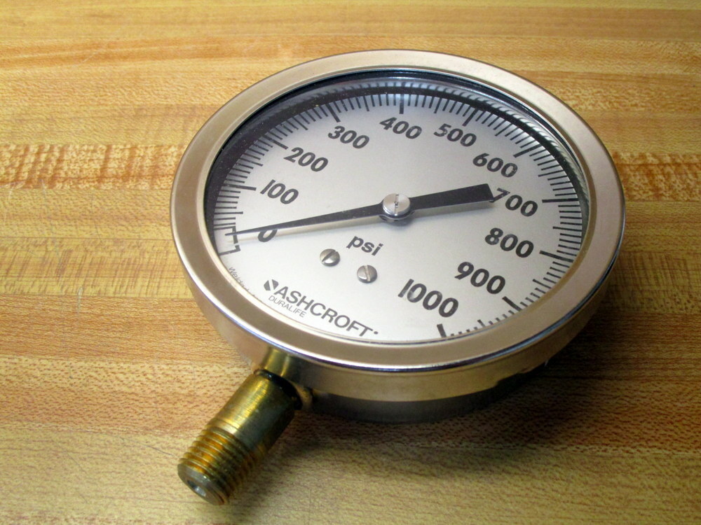 Ashcroft 35 1009 AW 02L Pressure Gauge 351009AW02L Range:0-1000 PSI