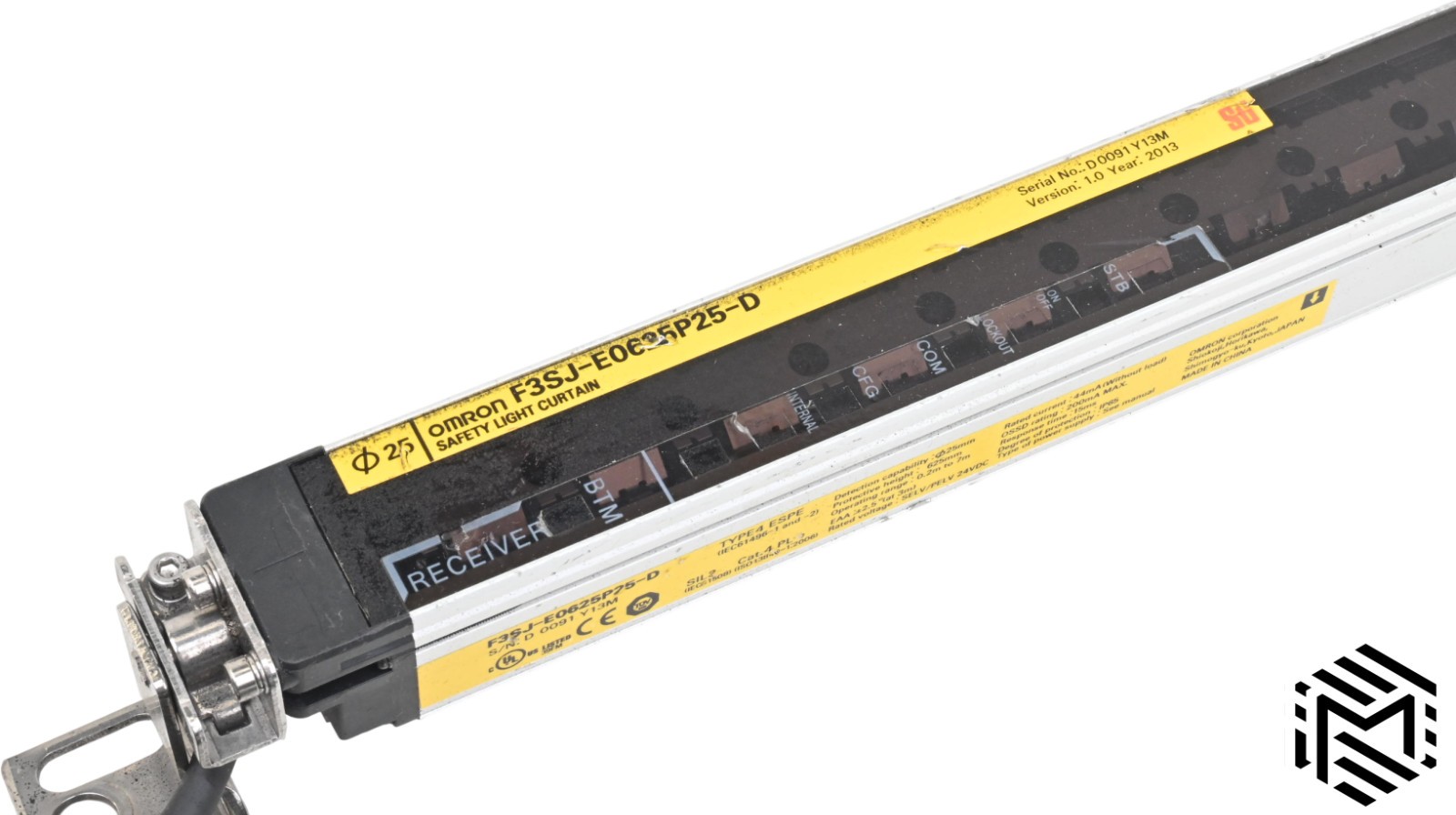 Omron STI F3SJ-E0625P25-D Safety Light Curtain Receiver – 625mm – 24VDC – Used
