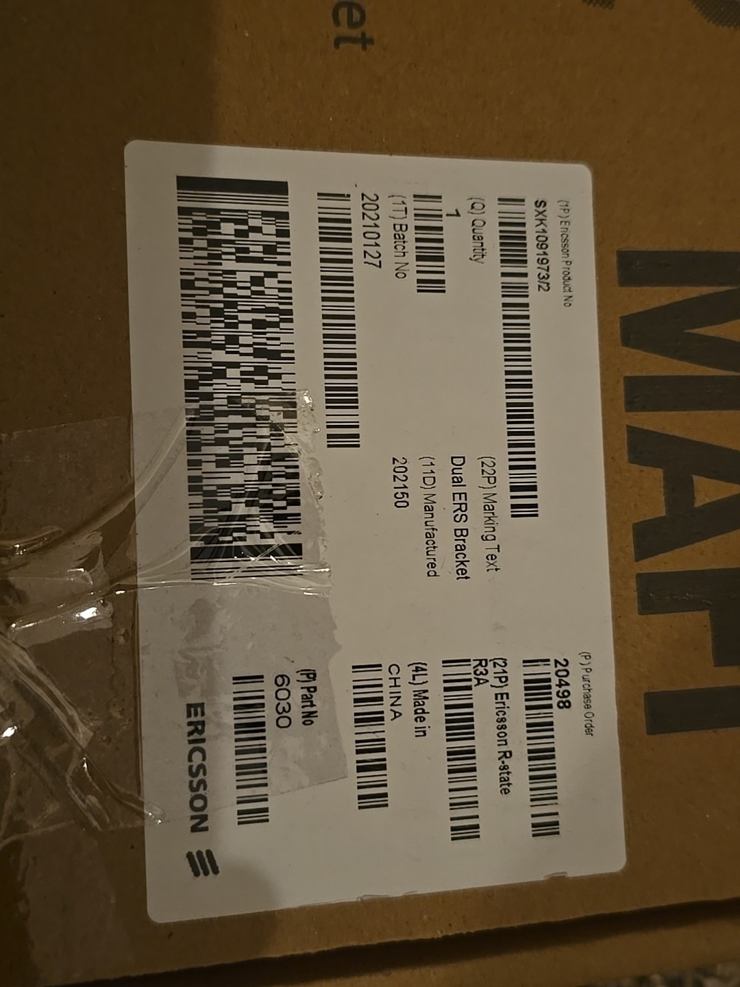 NEW Ericsson Dual ERS Bracket: SXK1091973/2