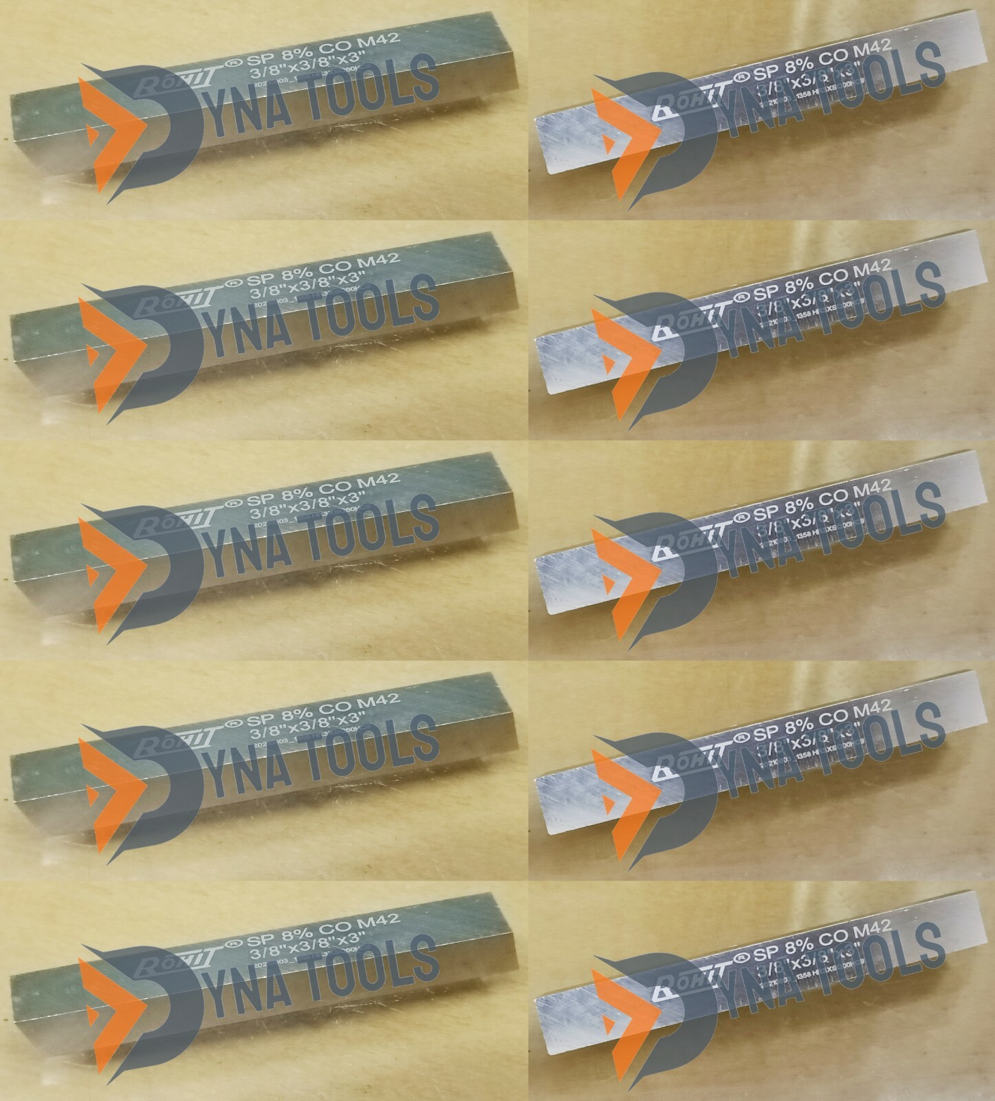 HSS Square Tool Bit 3/8″ x 3/8″ x 3″ (9.53 x 76.20mm) 8% Cob M42 Grade 10 Pc Box