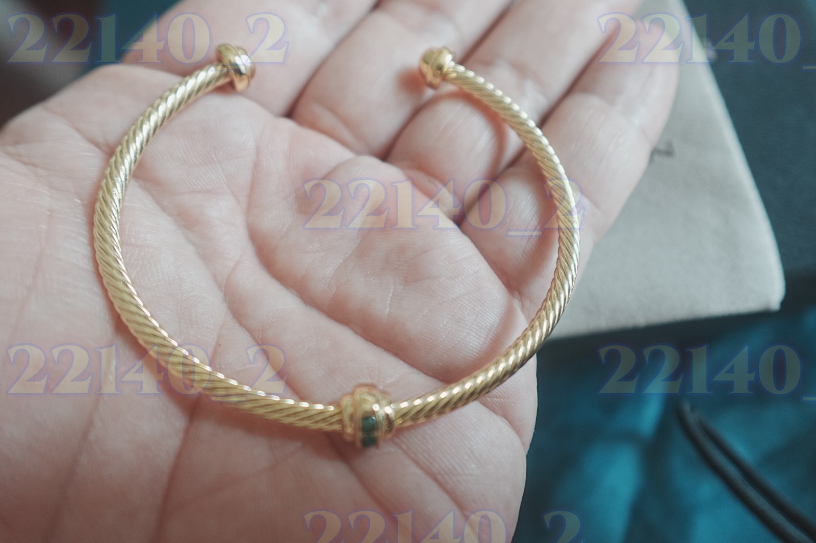 NewDavidYurman18K.GOLD Single Station Emerald Bracelet 7.5inch