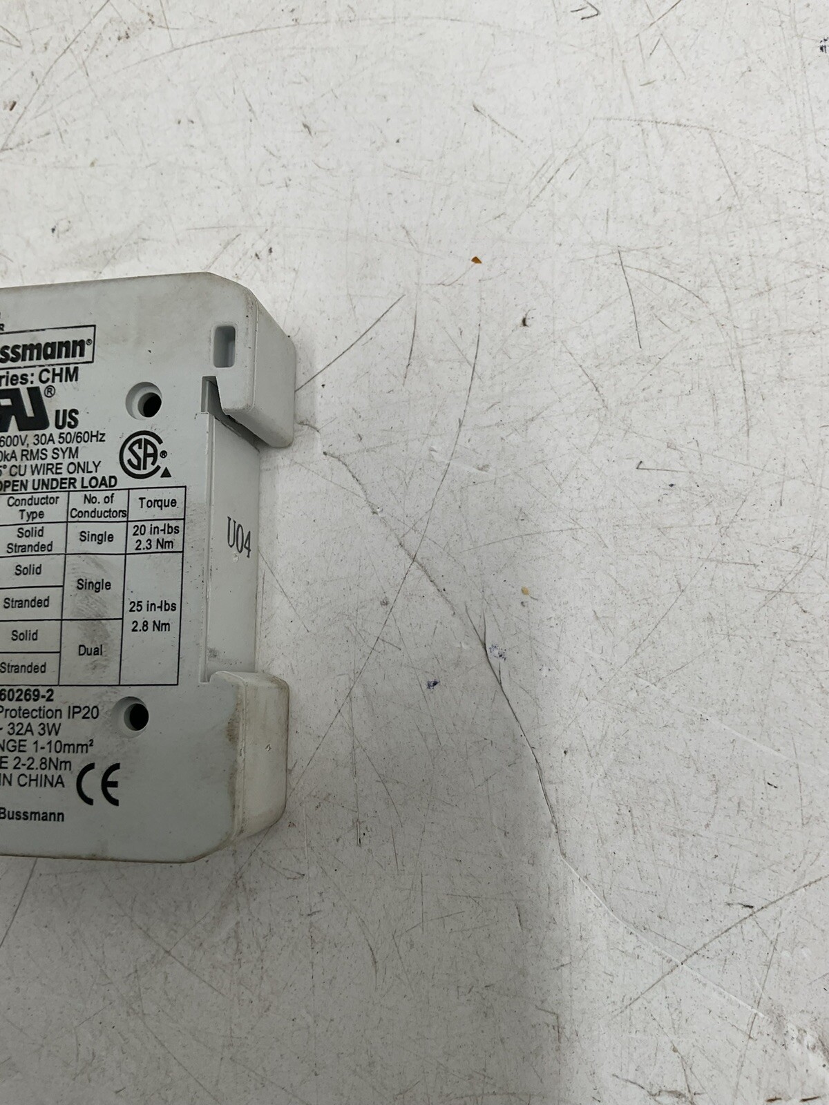 COOPER BUSSMANN SER.CHM 600V 30A 50/60HZ 200KA RMS SYM IEC 60269-2 3W