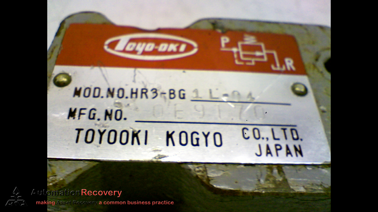 TOYOOKI HR3-BG1L-04 BALANCING PISTON RELIEF VALVE, NEW* #169711