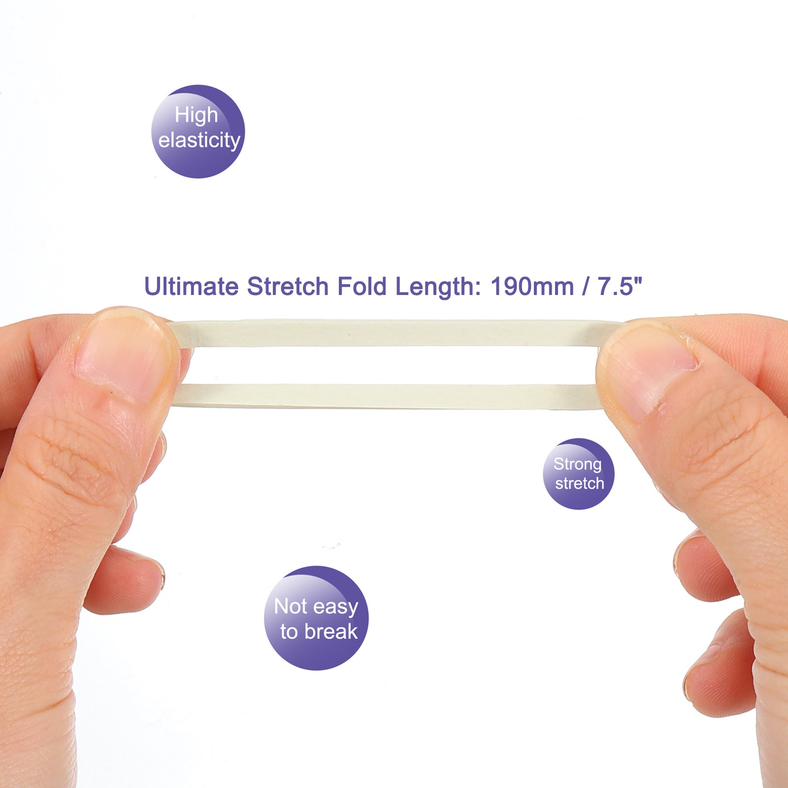 120 Pack Rubber Band Stretchable Elastic Band White 45mm x 4mm Hair Rubber Bands