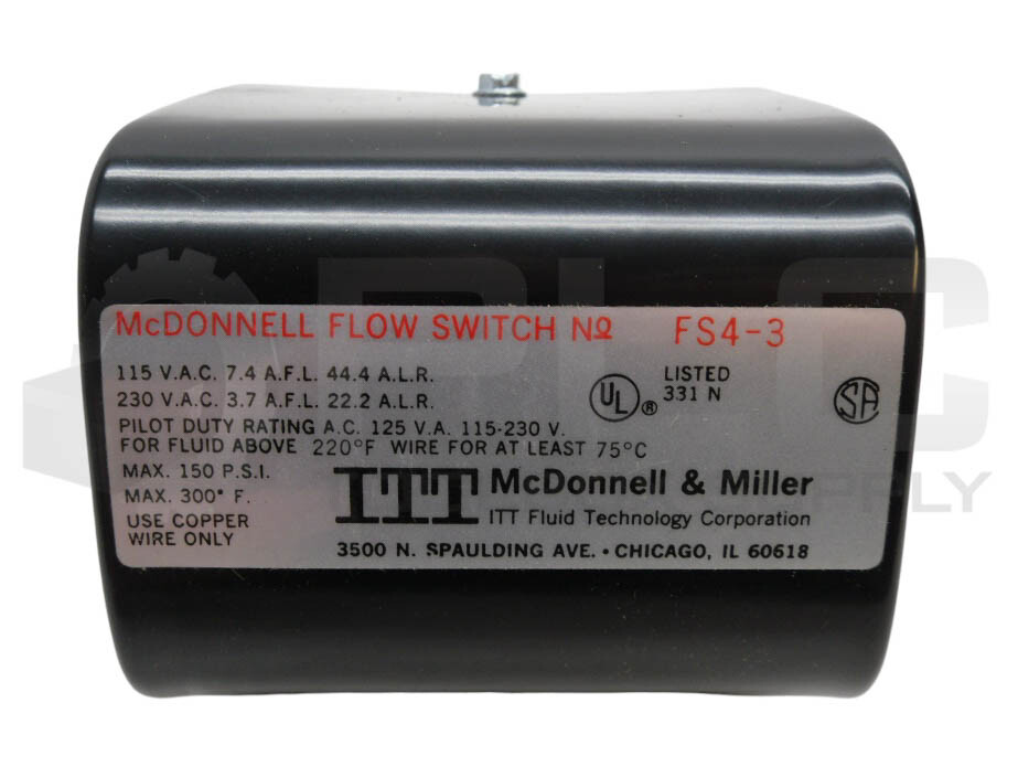 NEW ITT MCDONNELL & MILLER FS4-3 115-230VAC 7.4A 15PSI, 11440