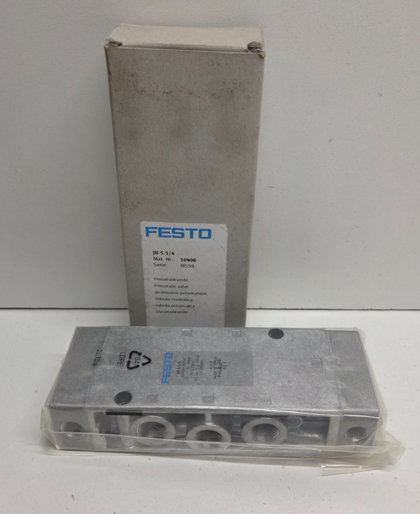 NEW IN BOX! FESTO 1/4″ PORTS PNEUMATIC VALVE 10408 JH-5-1/4