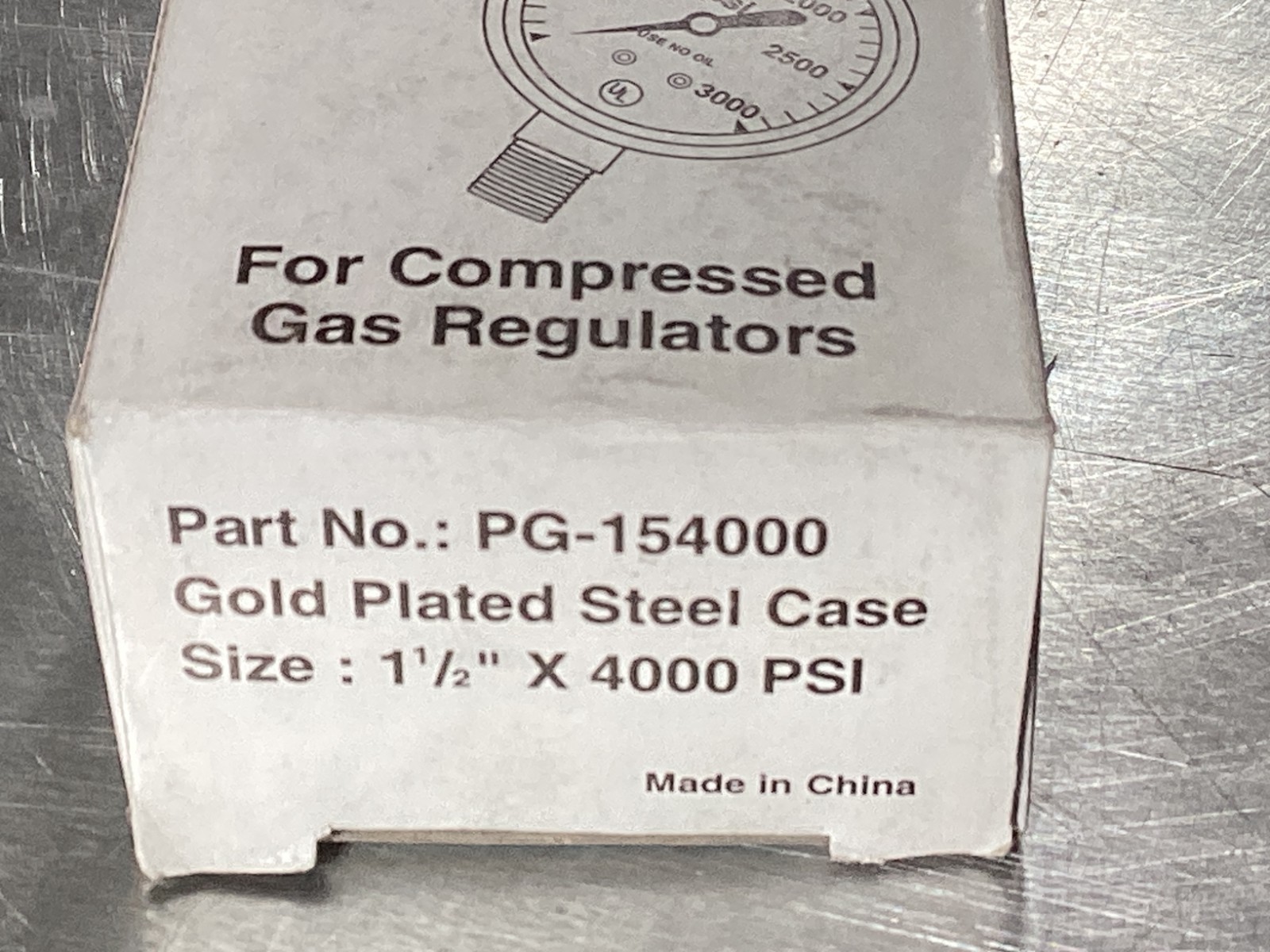 Pressure Gauge PG-154000 1.5″ 4000 PSI Compressed Gas Regulator Gauge
