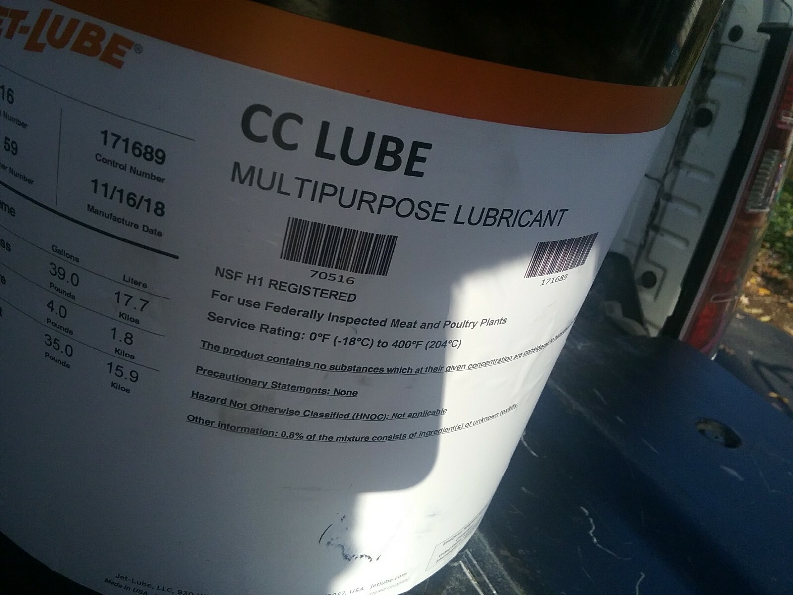 JET-LUBE 70516 35 lbs,Jug,General Purpose Lubricant
