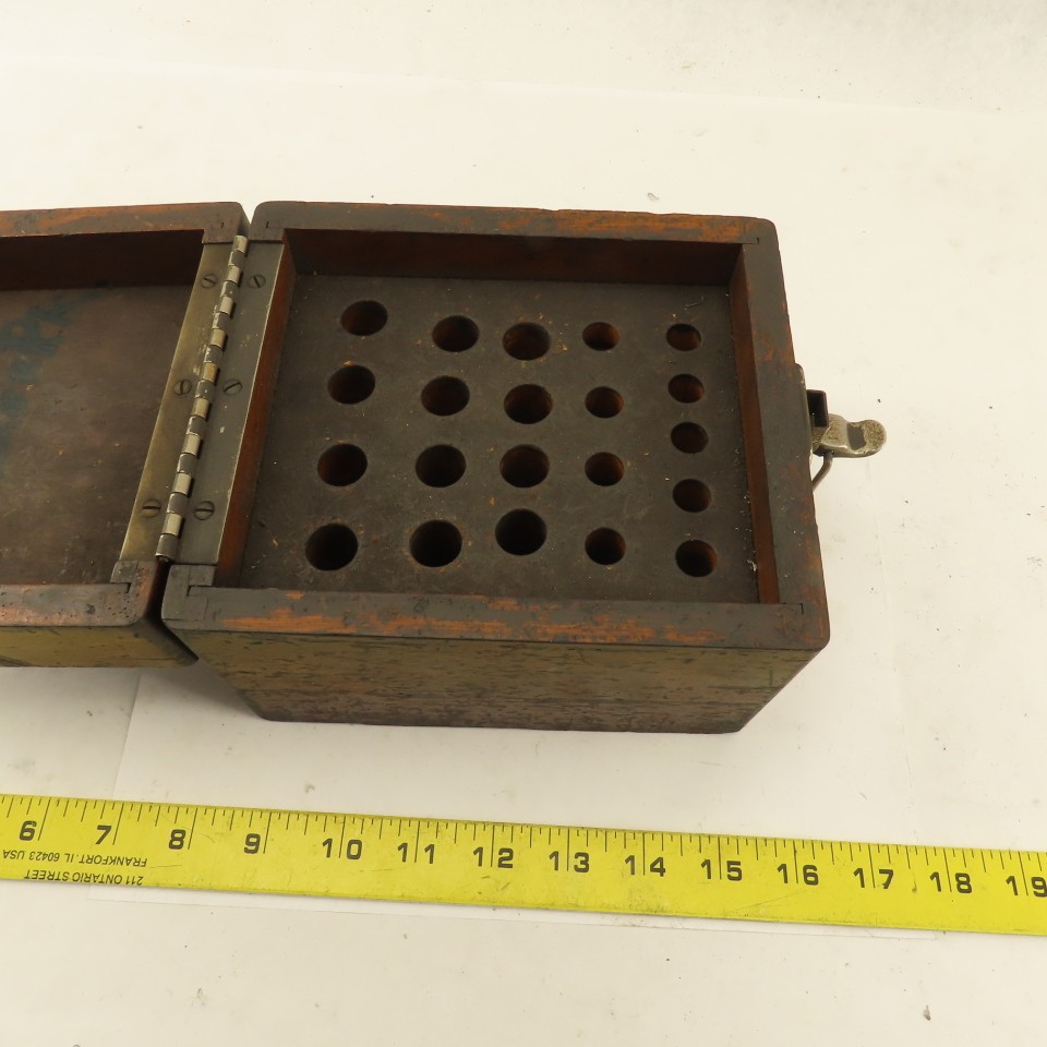 6″ x 7″ x 5-1/2″ Tall Wooden Tooling Storage Case Holder 3/8″ 1/2″ Shank