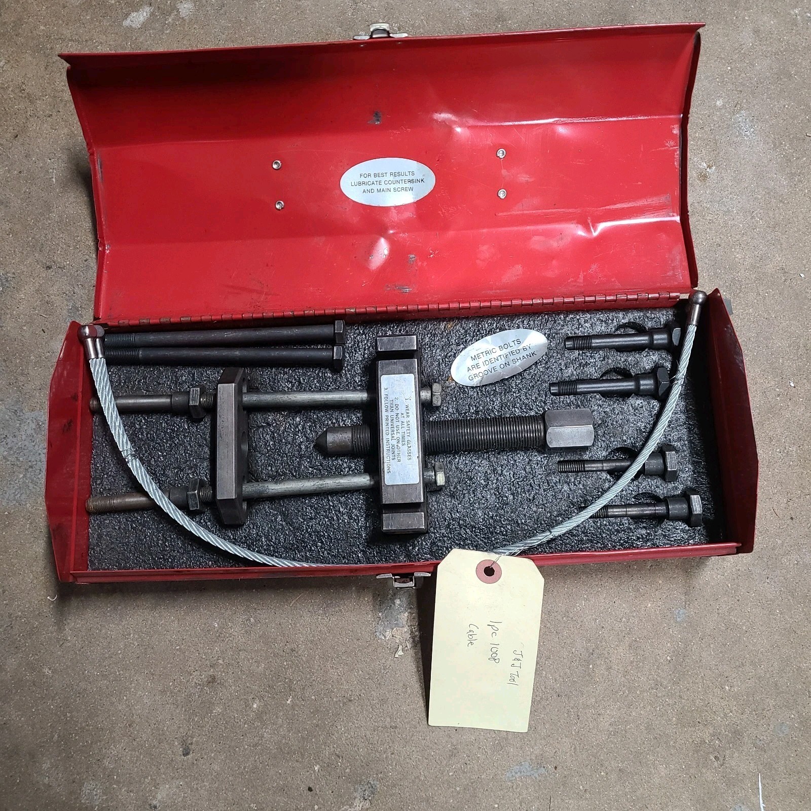 J & J Tool Co U-Joint Puller Universal Joint Kit 2000 USA Made
