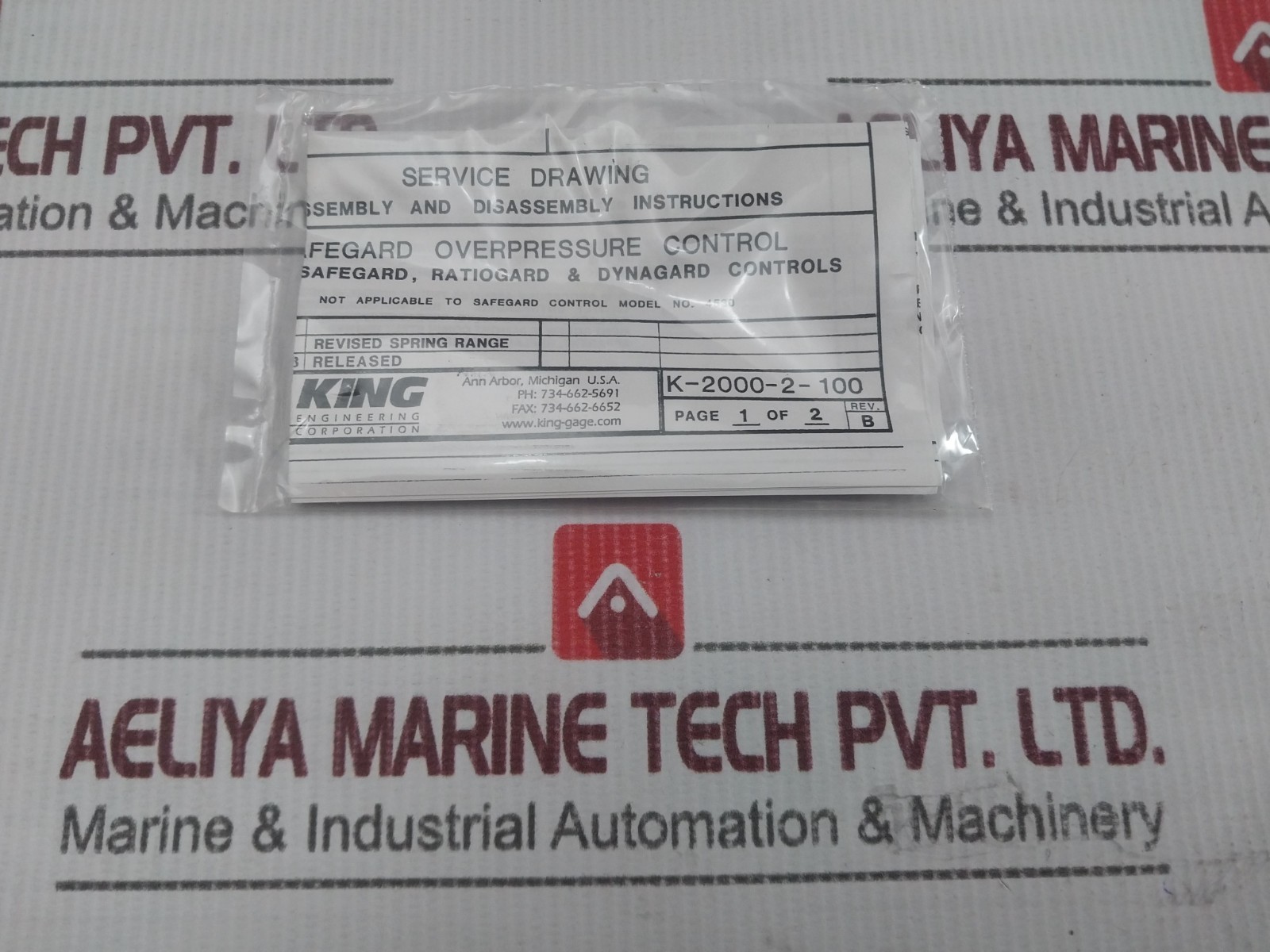 KING ENGINEERING 7334-2 Safe Guard Service Kit