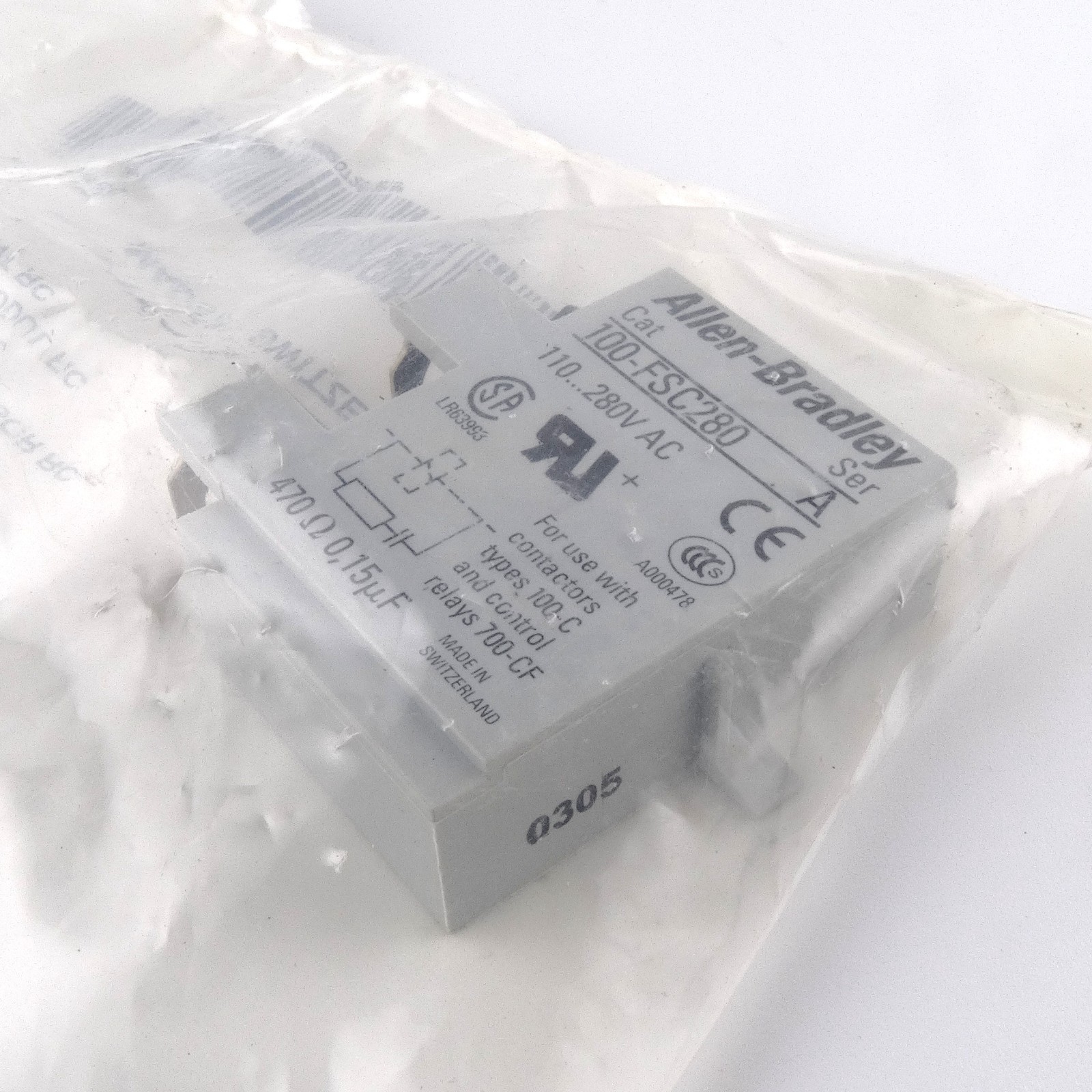New Allen-Bradley 100-FSC280 Surge Suppressor RC 100FSC280 – 60 Day Warranty