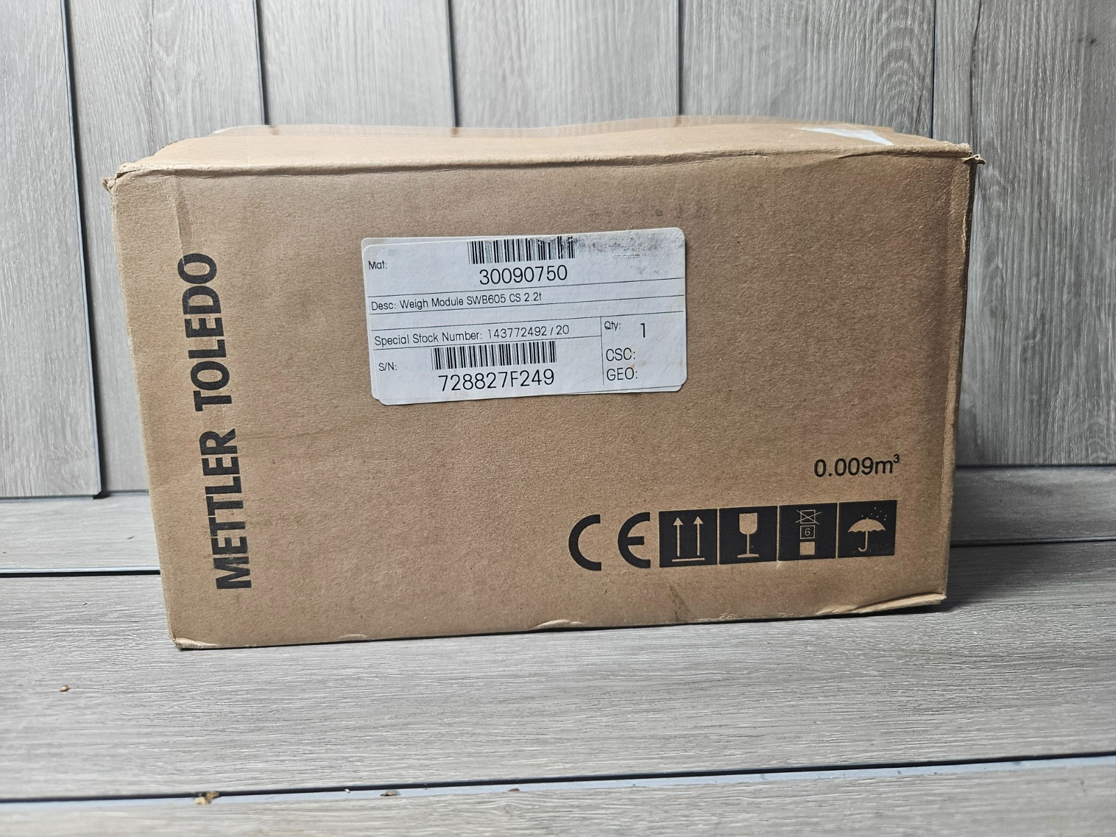 Mettler Toledo Weigh Module SWB605 CS 2.2t – S/N: 728827F249