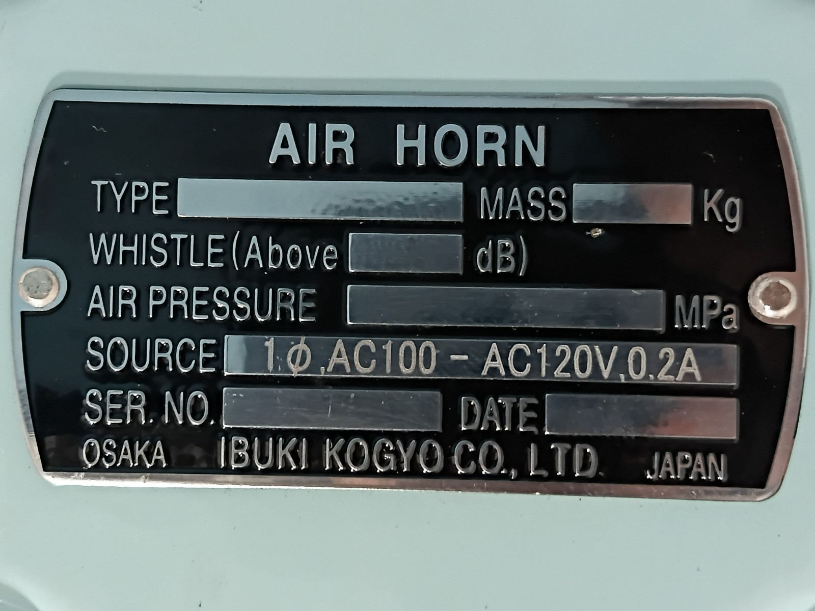 Ibuki Kogyo A200ESH Solenoid Valve Coil For Air Horn AC110-AC120V, 0.2A