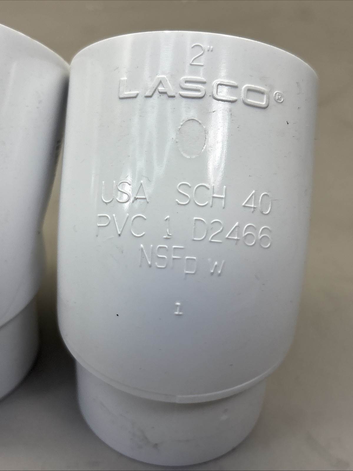 LOT OF 4 LASCO 2″ SCH40 PVC STREET 45 DEGREE ELBOW SPIG X SOC