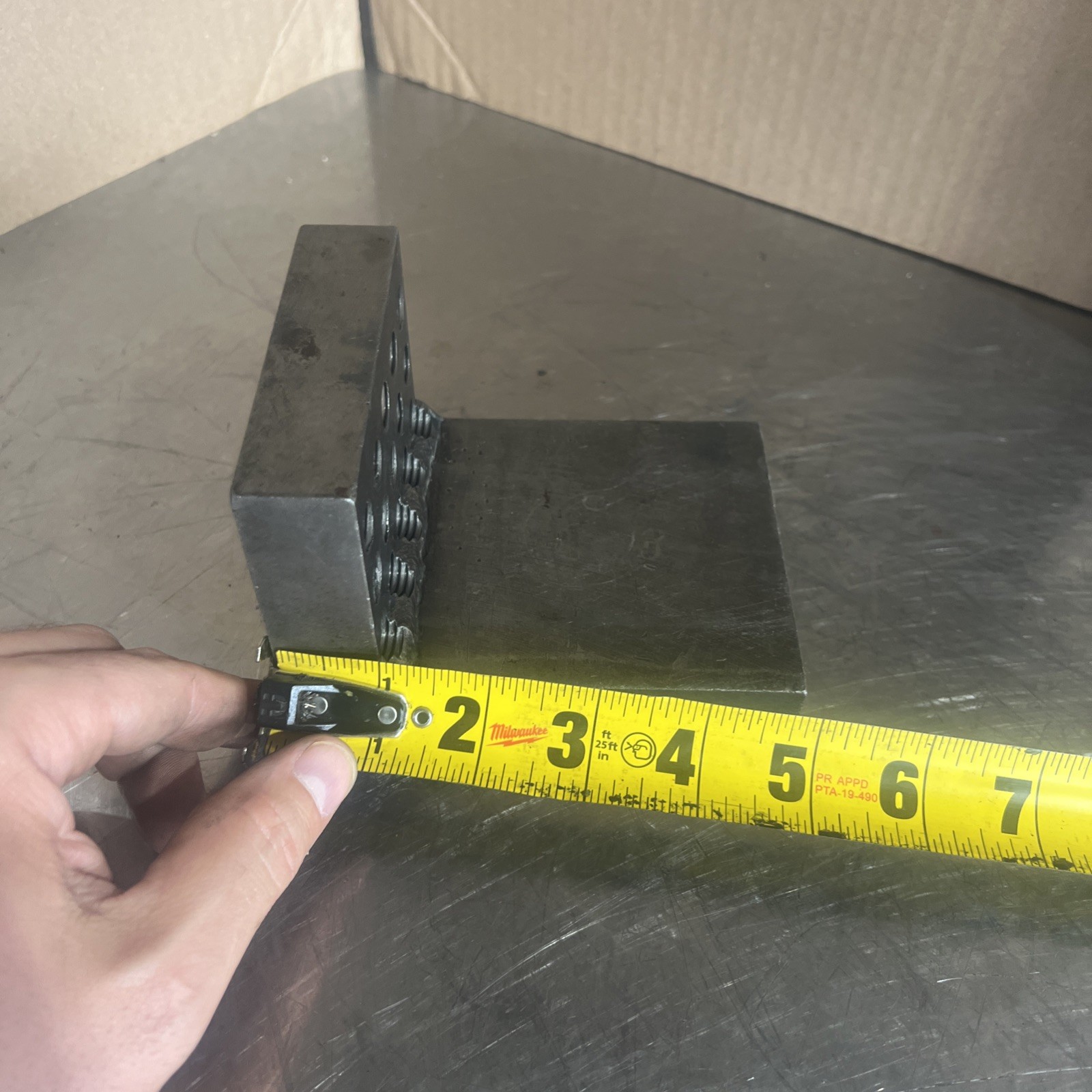 Machinist Tool, Angle Plate With Threaded Holes, Steel, Used Surplus