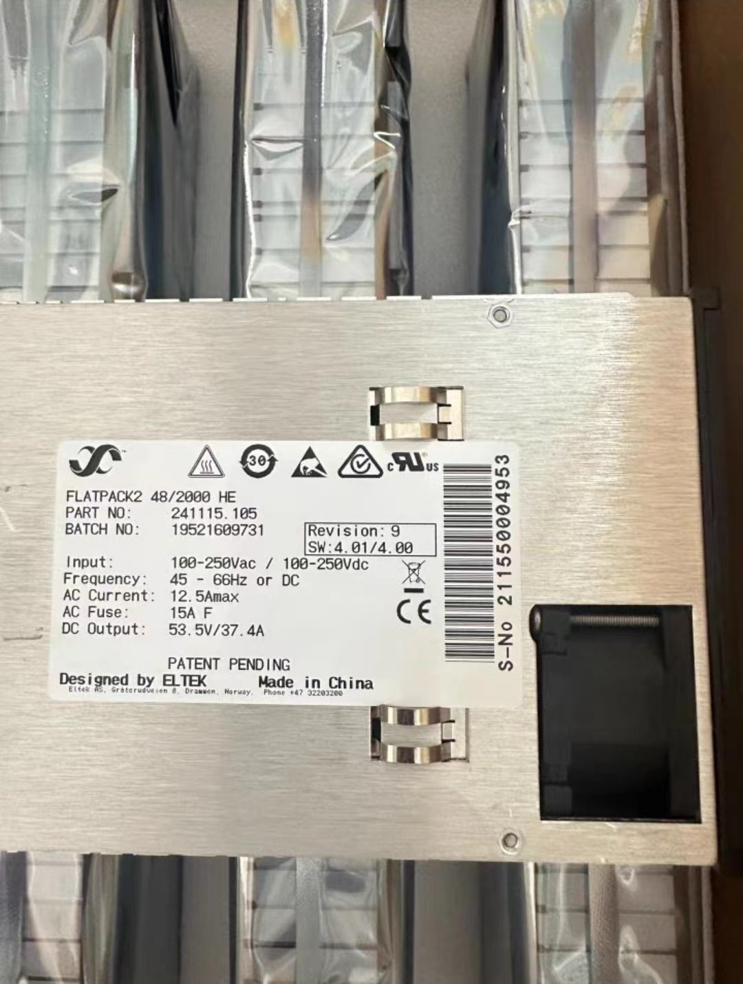 NEW ELTEK FLATPACK2 241115.105 48/2000 HE 53.5V 37.4A Power Supply DHL H514DD YD