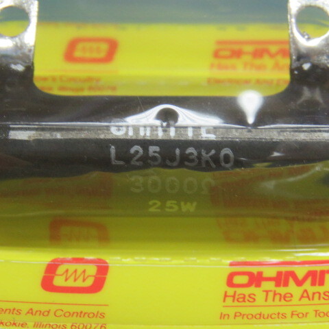 OHMITE L25J3K0 Qty of 5 per Lot 3 kOhms �5% 25W Wirewound Chassis Mount Resisto