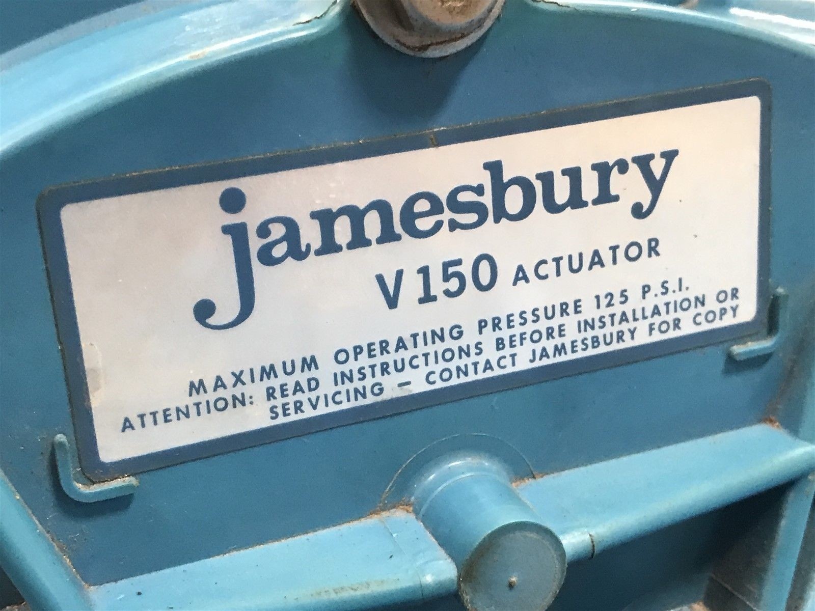 USED JAMESBURY 6 815L-11-21EH-TT BUTTERLY VALVE WITH V150 ACTUATOR (4C)