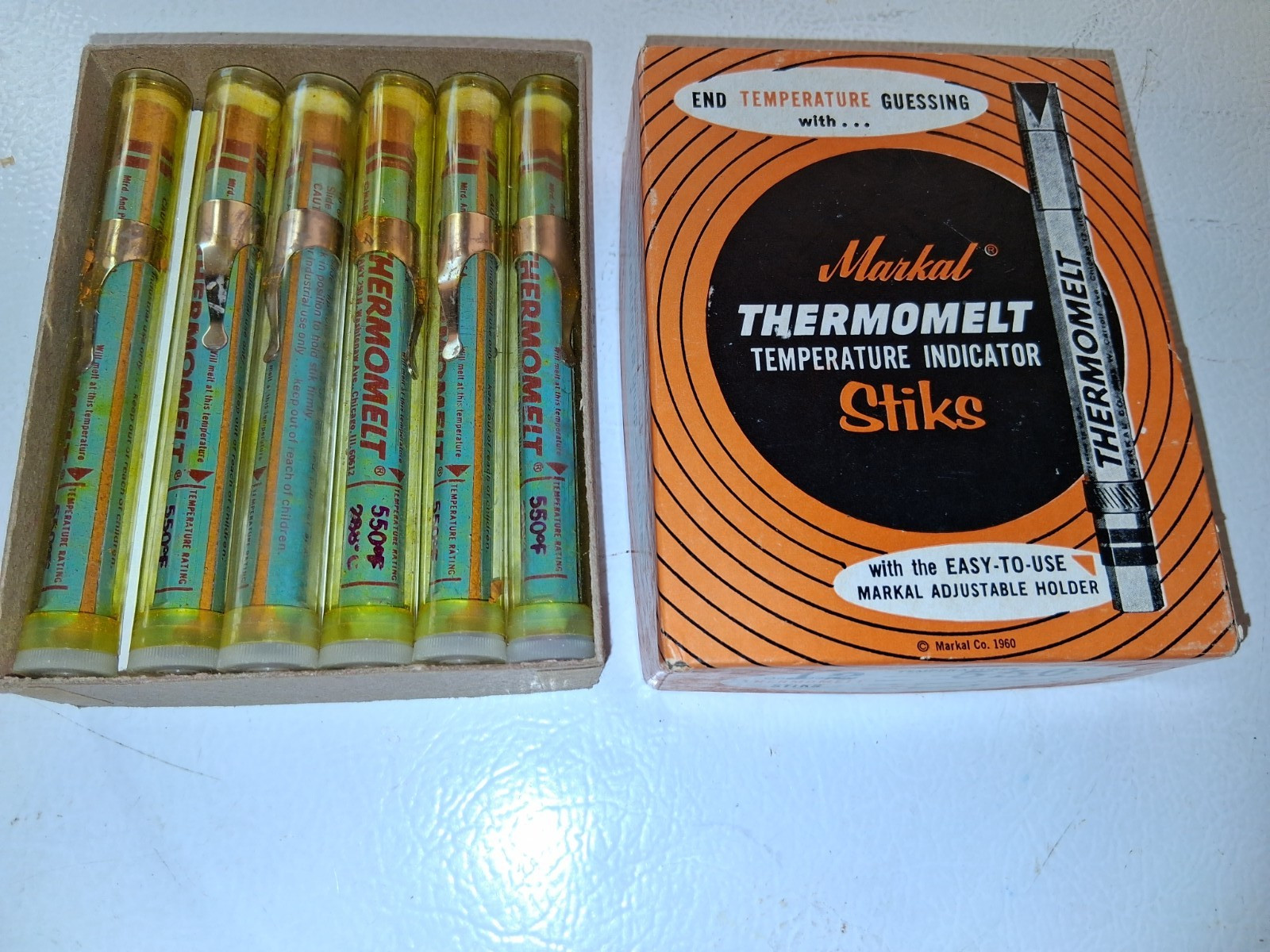 MARKAL THERMOMELT TEMPERATURE INDICATOR STICKS WITH EASY-TO-USE ADUSTABLE HOLDER