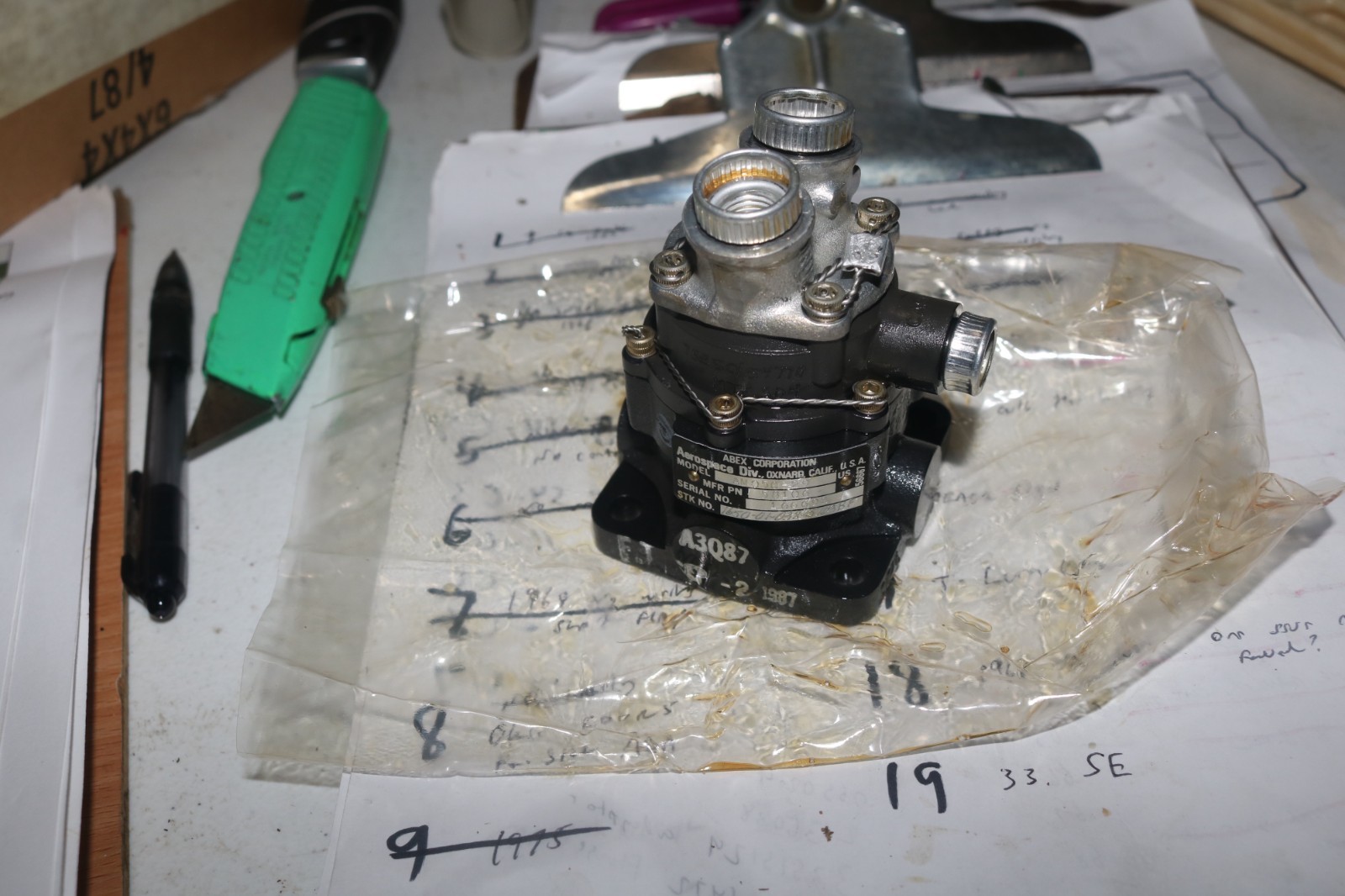 NOS ABEX Hydraulic motor pump AMO-5C-29A 3000 PSI Parker 58106 Aircraft