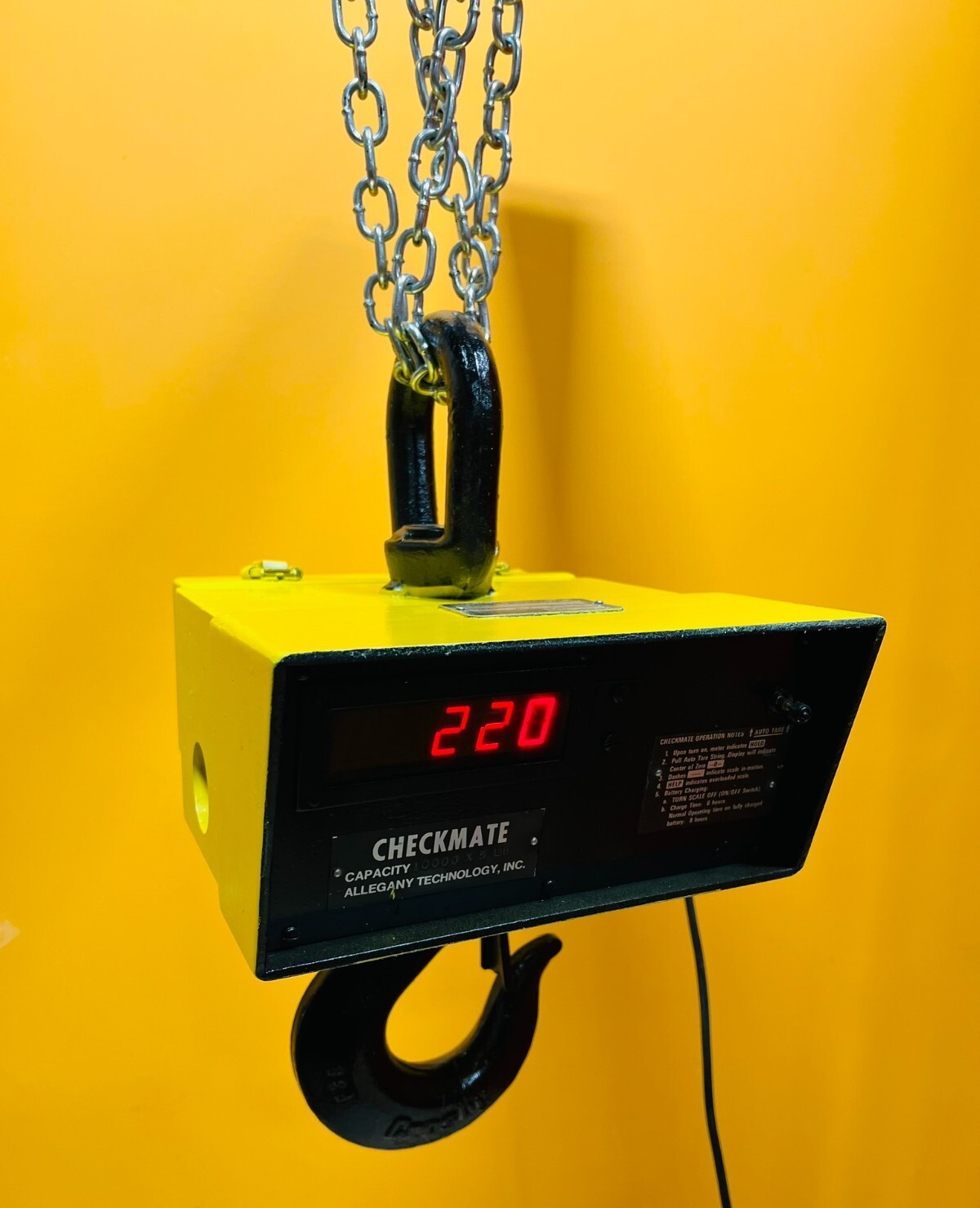Allegany Technology CM-10K 10,000 lbs 5 Tons Checkmate Crane Scale Tested!