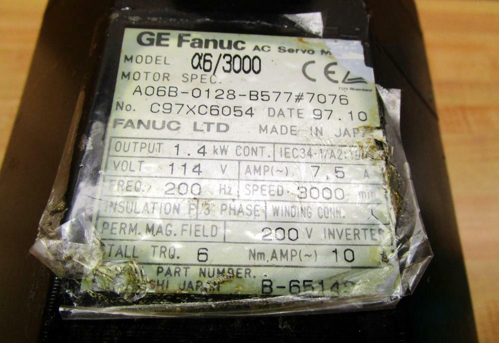 GE Fanuc A06B-0128-B577 #7076 Servo AC Motor B-651425 A63000