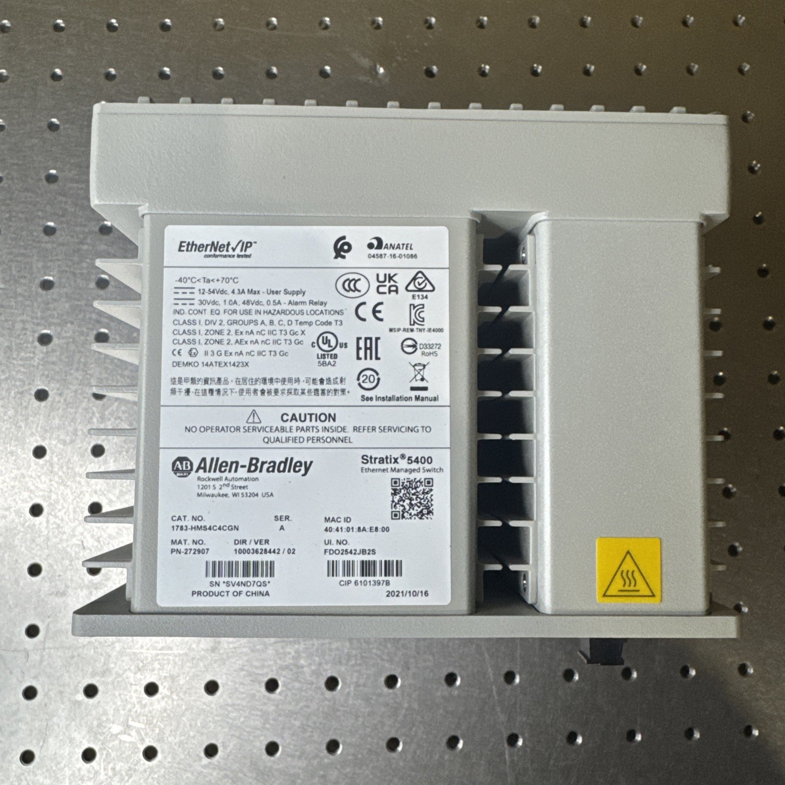 ALLEN BRADLEY 1783-HMS4C4CGN SER. A 12-45VDC 4.3A New Surplus