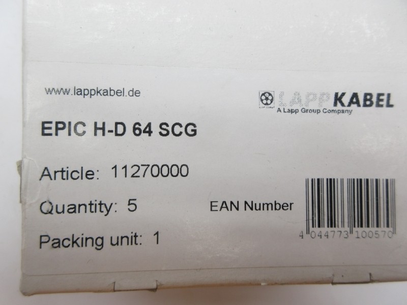 LAPP KABEL EPIC H-D 64 SCG 11270000 (PKG OF 5) NSMP