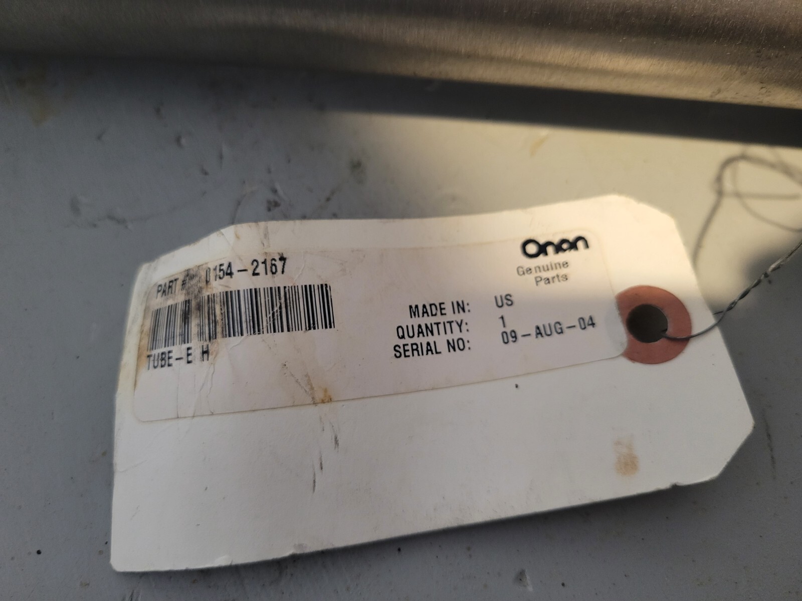 Onan Exhaust Tube & Flange, 1.525″ Dia, 2.65″ Mount, 15-1/2″ Length, 0154-2167